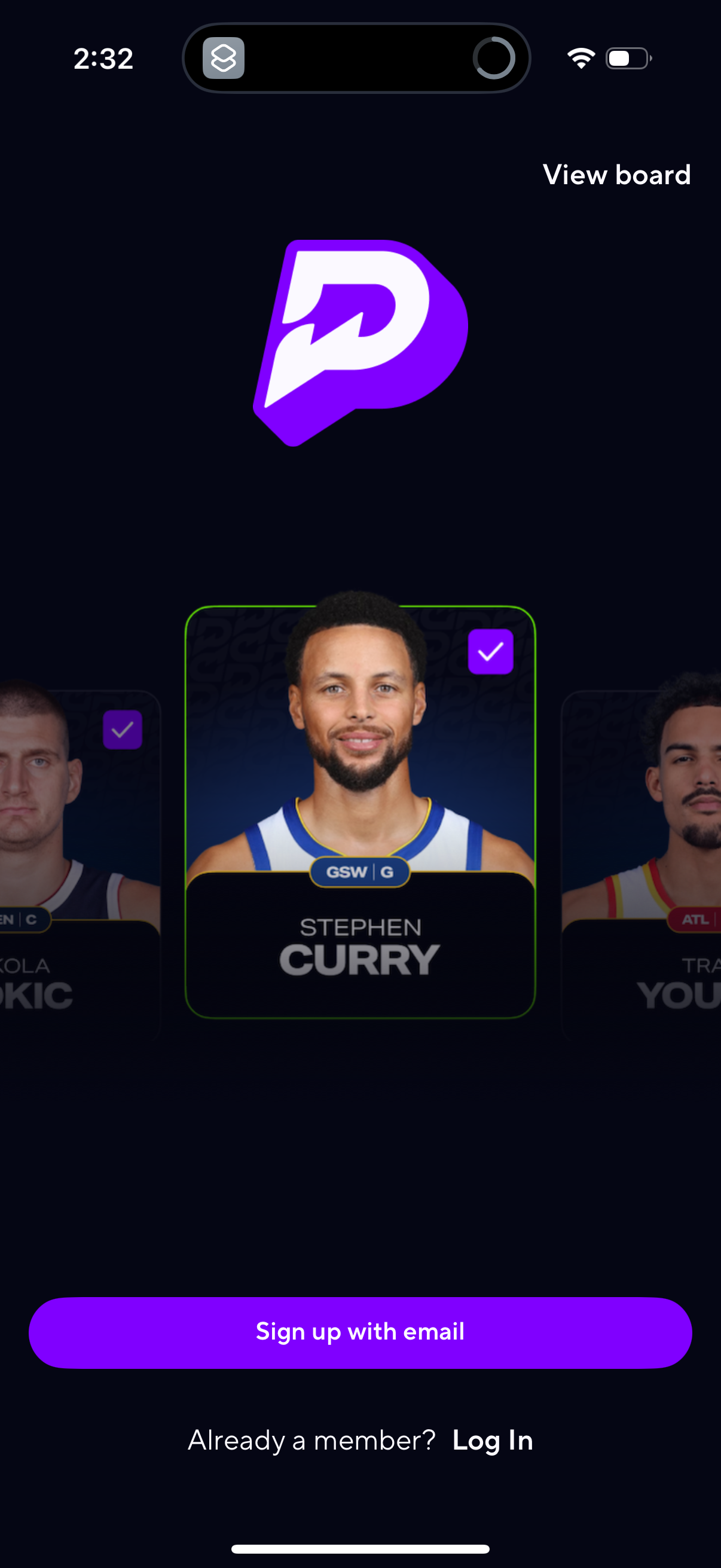 prizepicks login screenshot