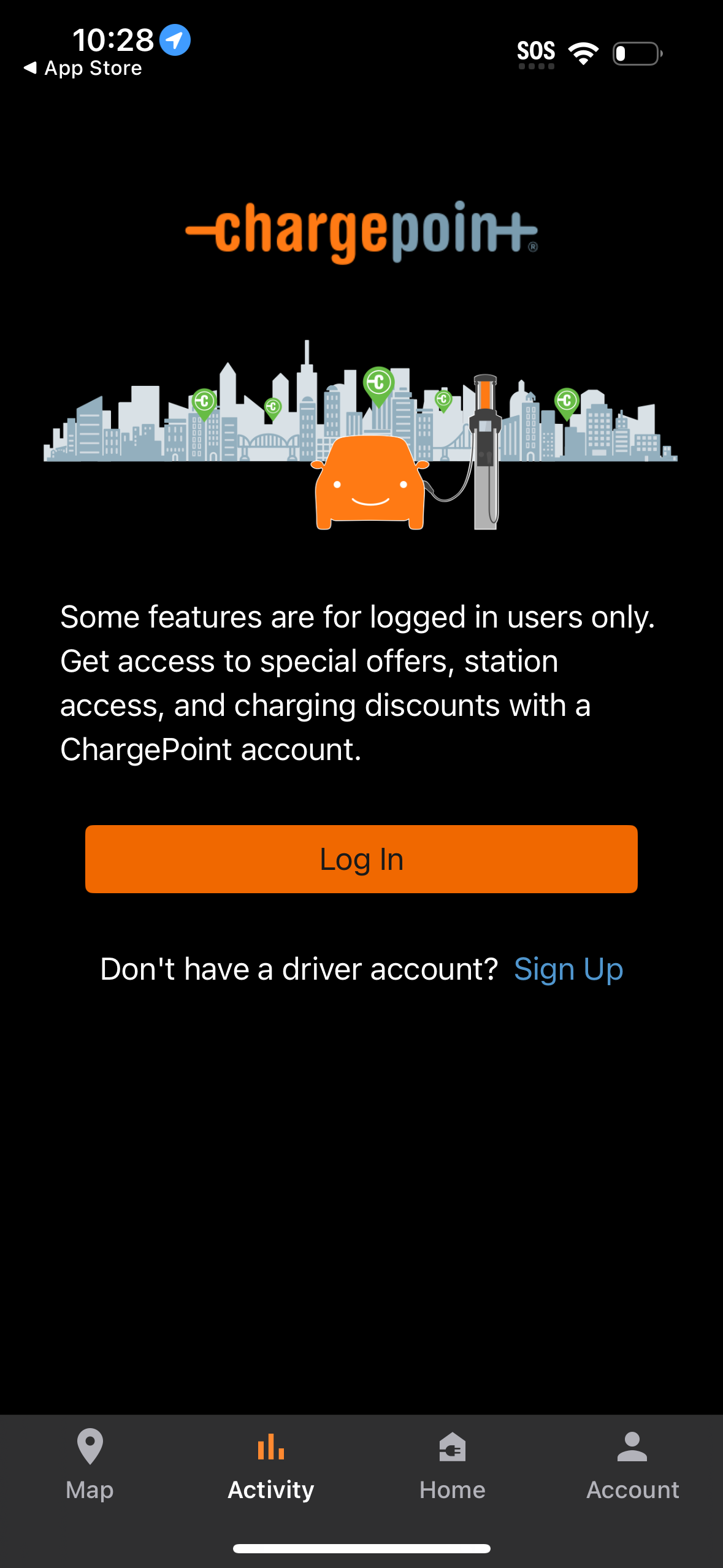 chargepoint login screenshot