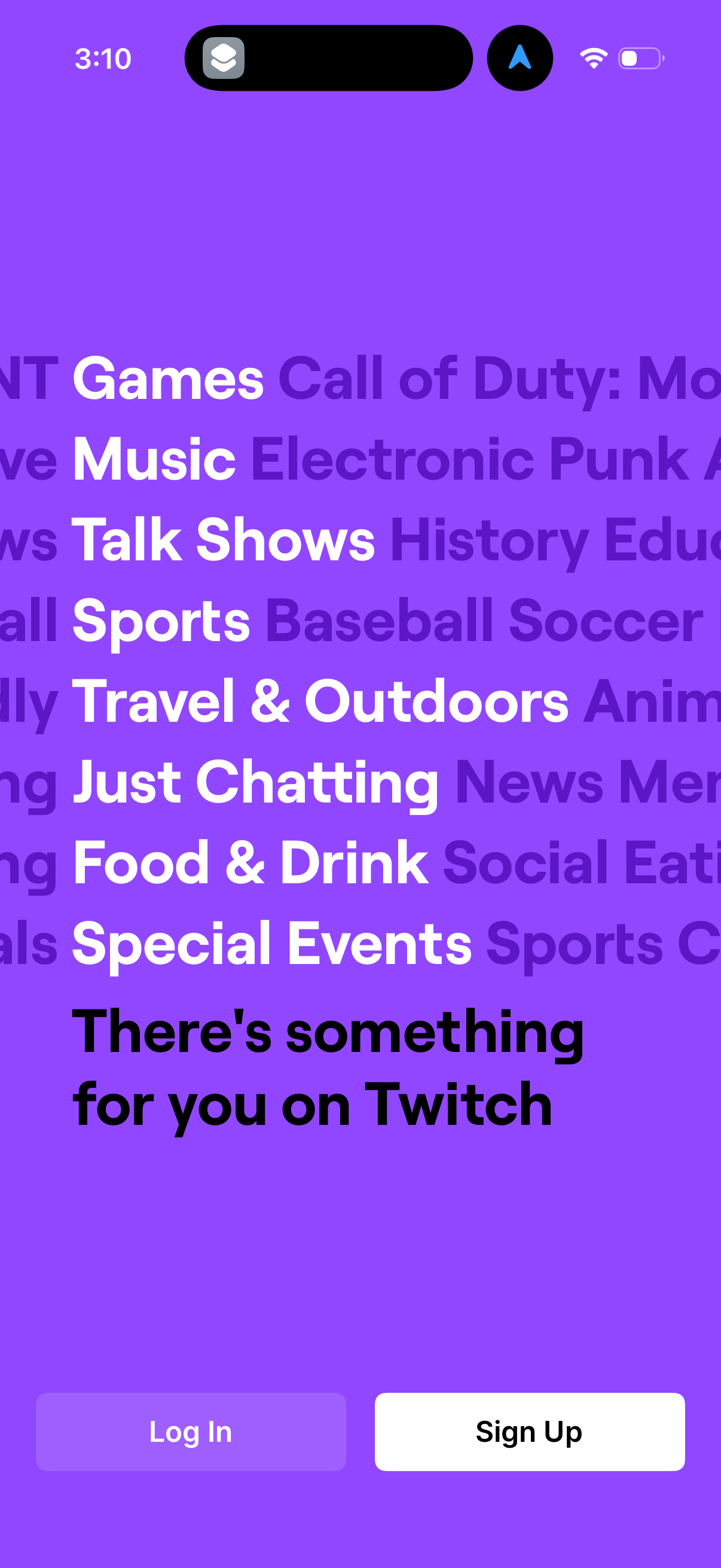 twitch login screenshot