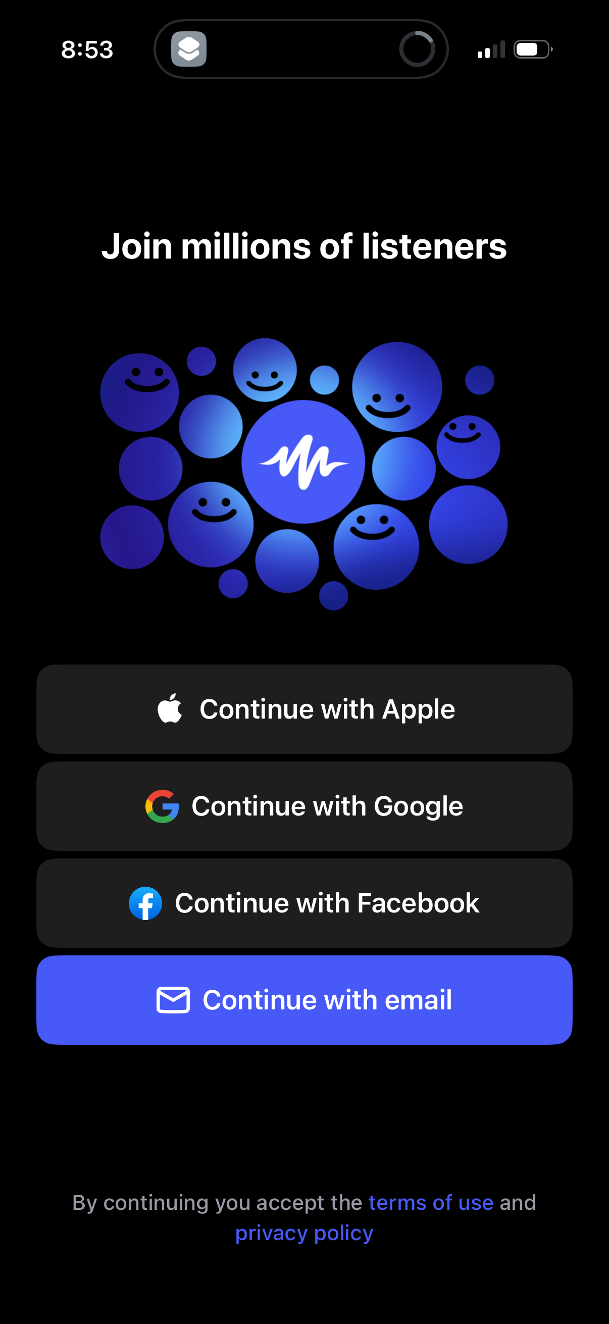 speechify login screenshot