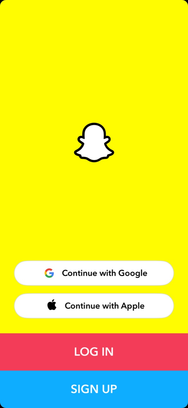 snapchat login screenshot