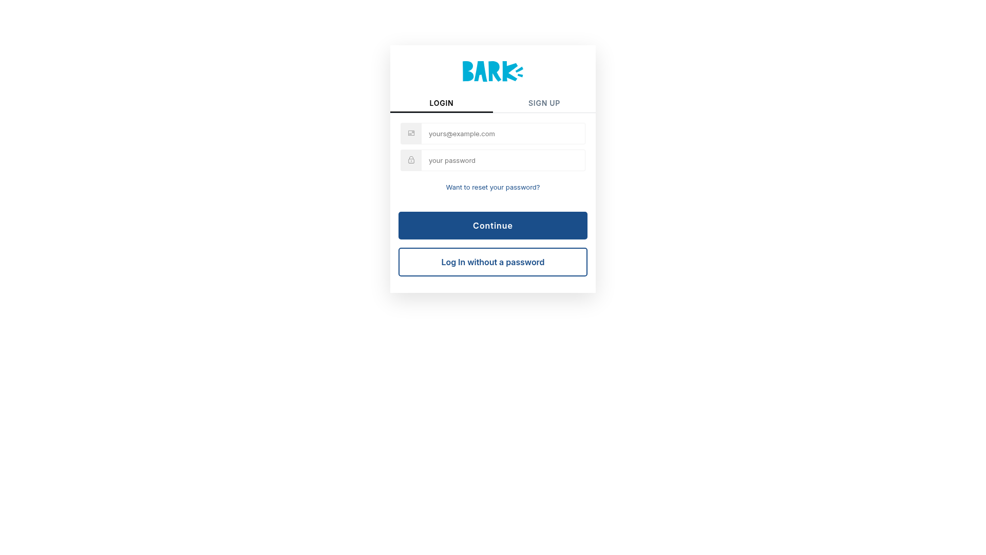 barkbox login screenshot