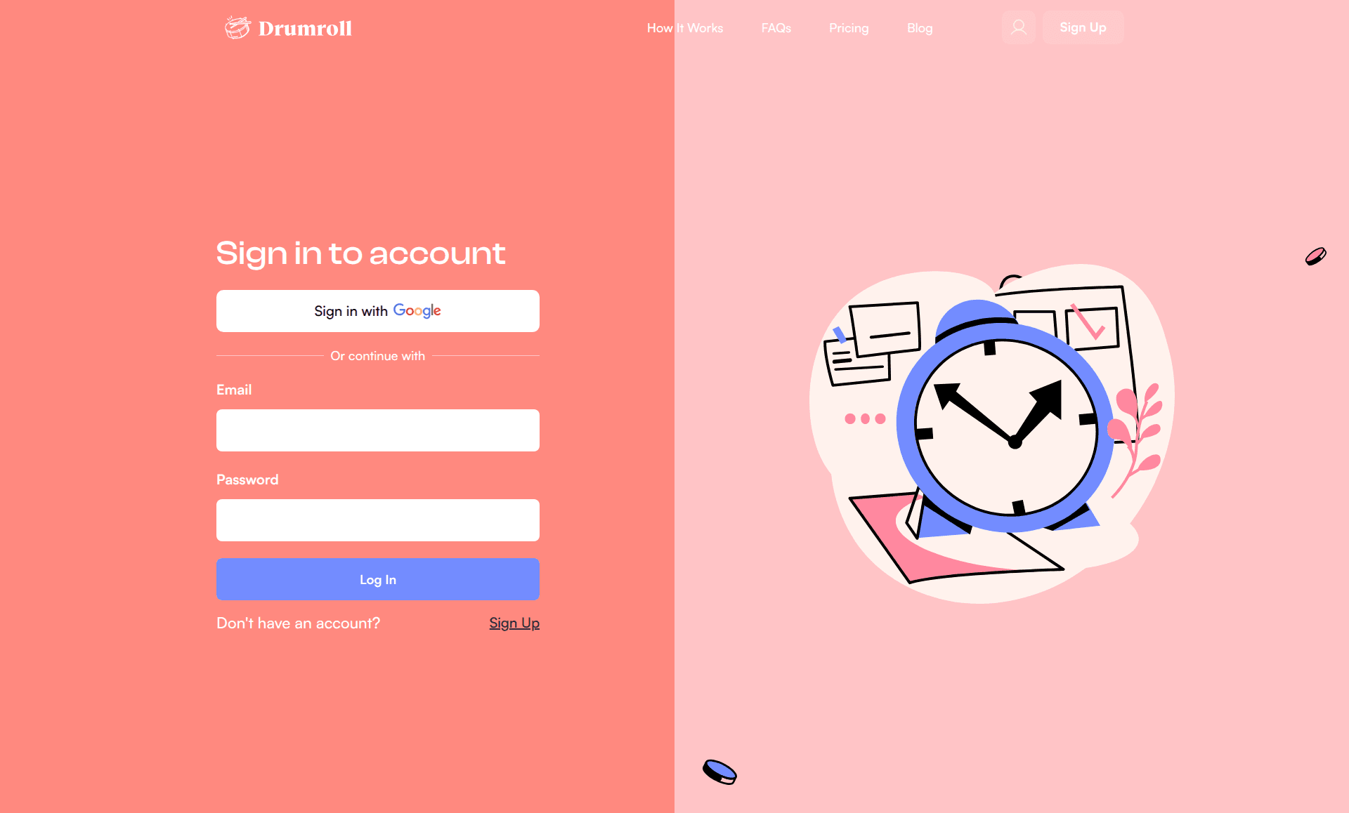 drumroll login screenshot