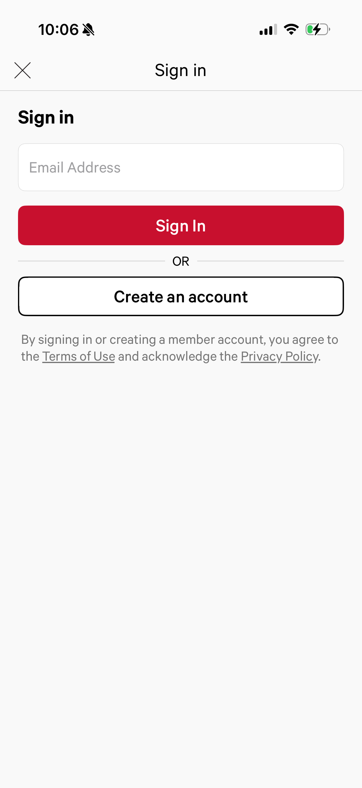 lululemon login screenshot