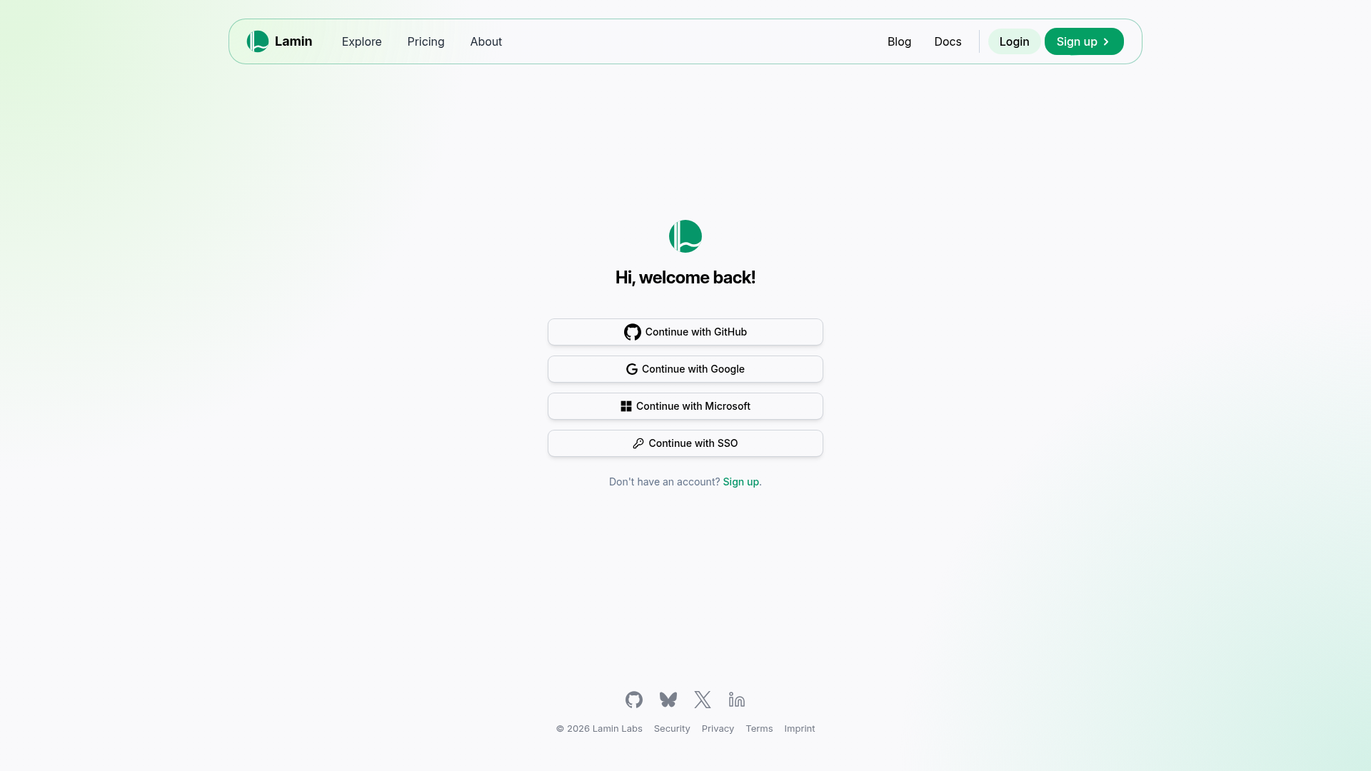 lamin login screenshot