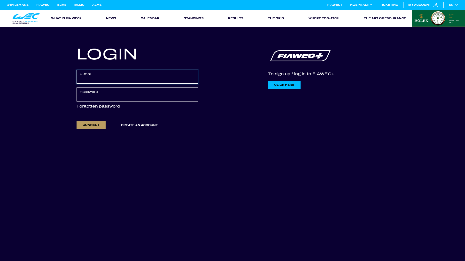 world-endurance-championship login screenshot