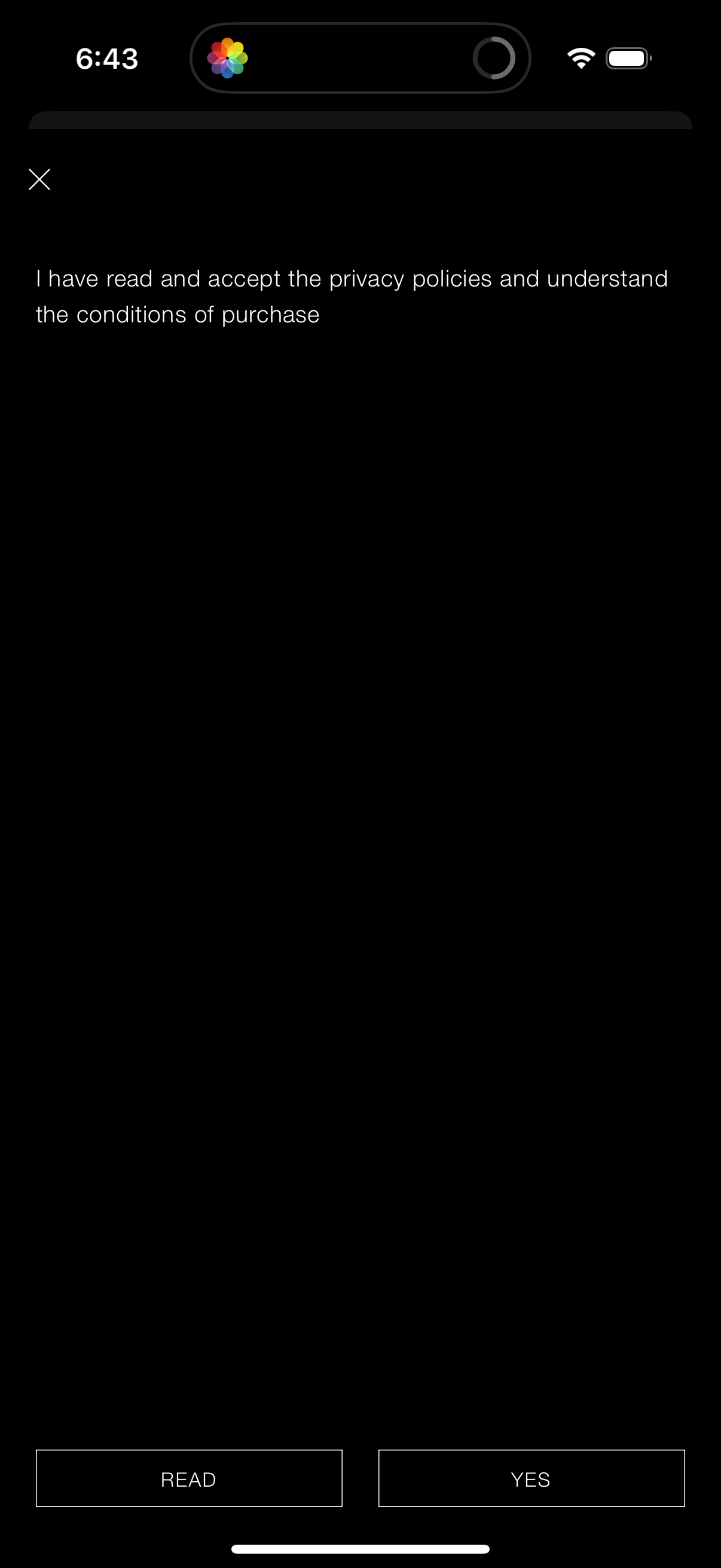 zara modal screenshot