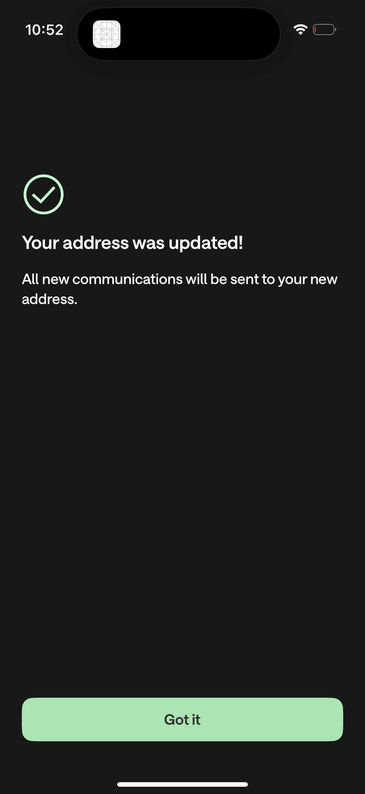 chime modal screenshot