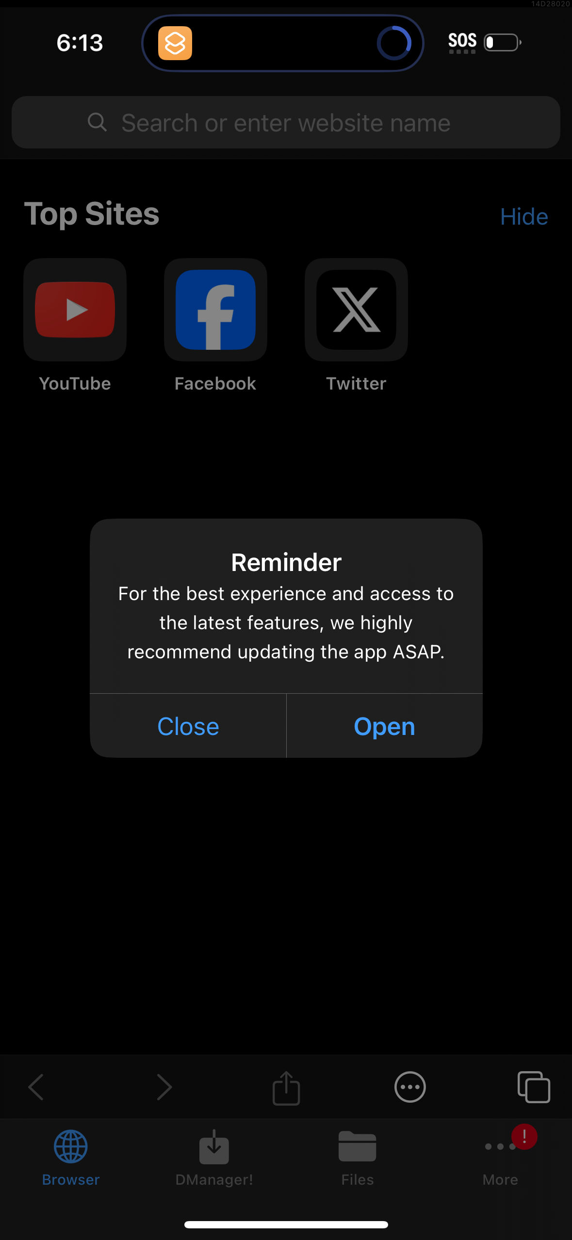 dmanager modal screenshot