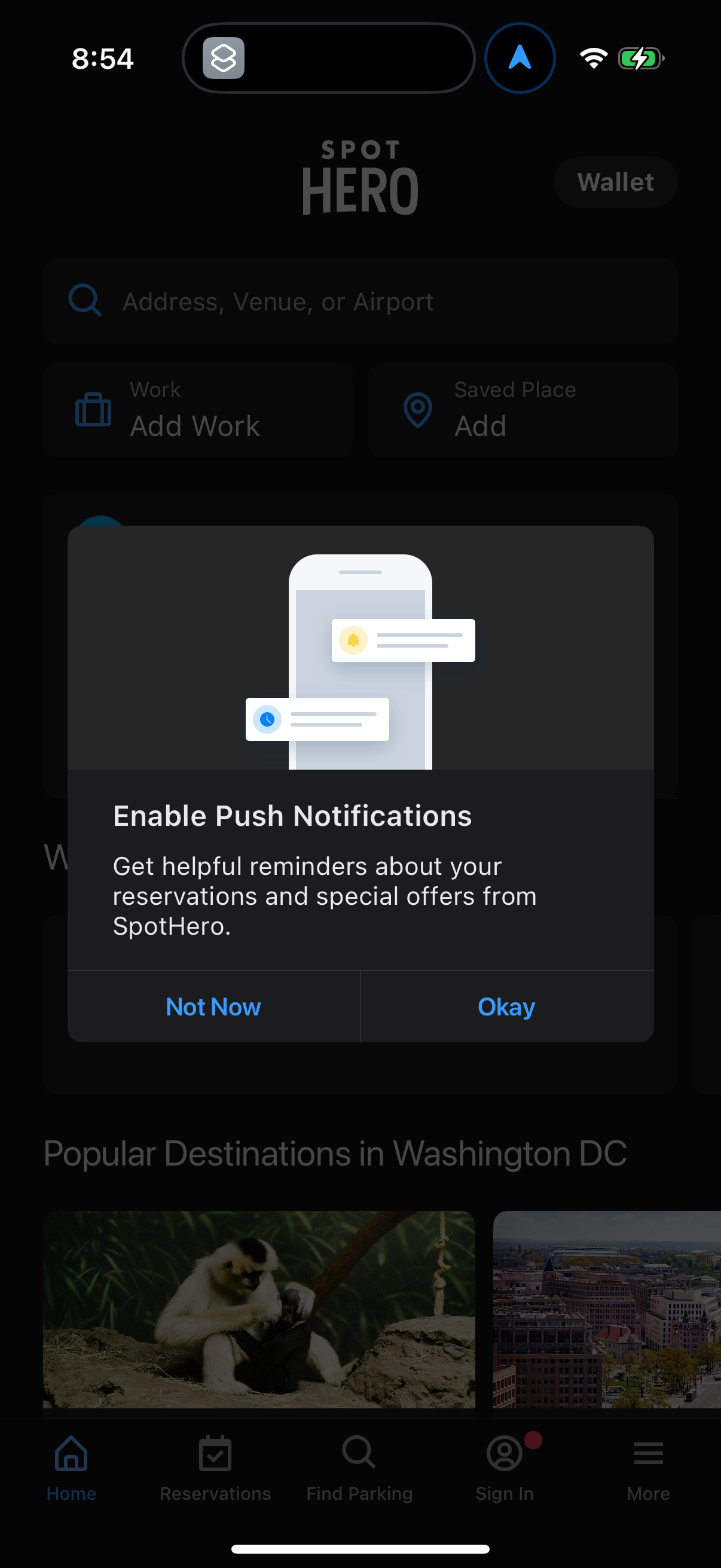 spothero modal screenshot