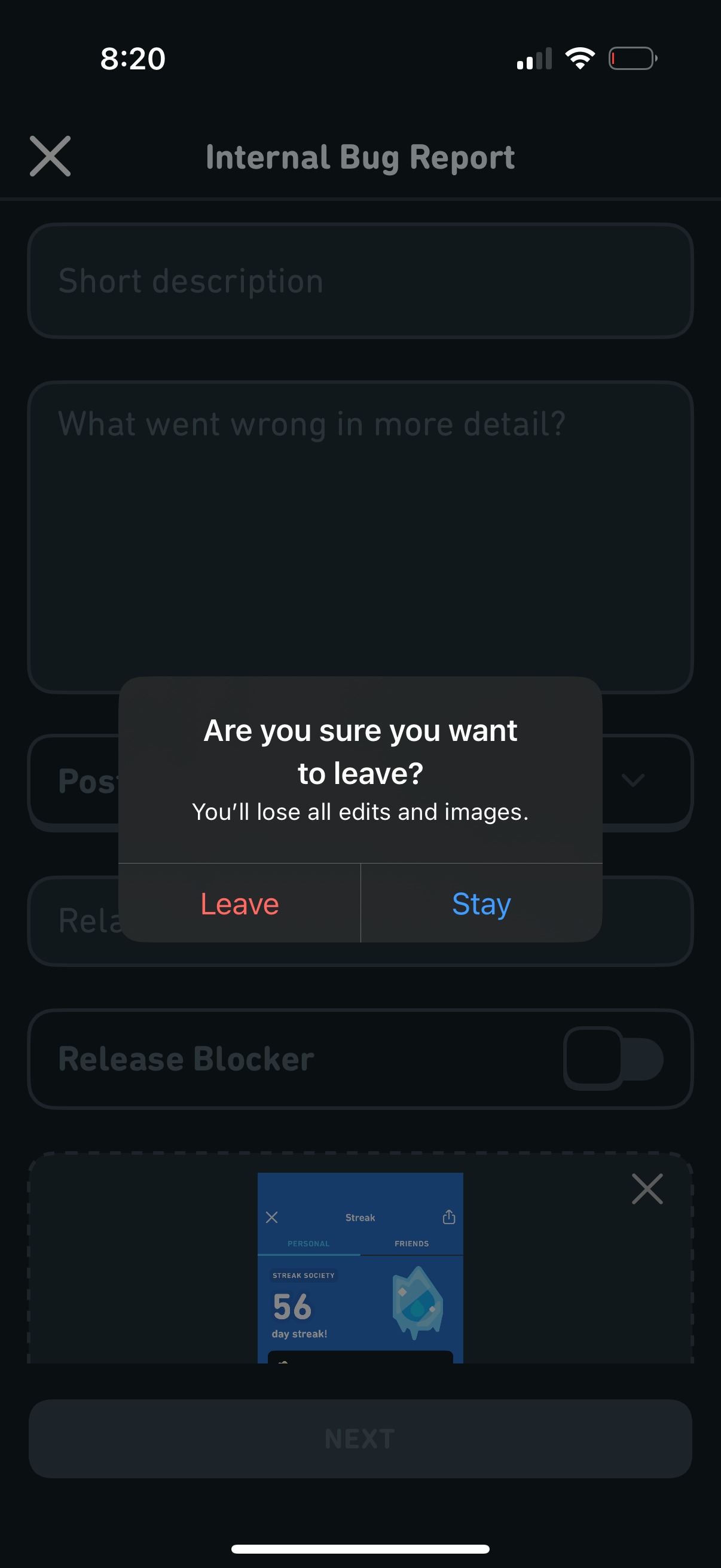 duolingo modal screenshot