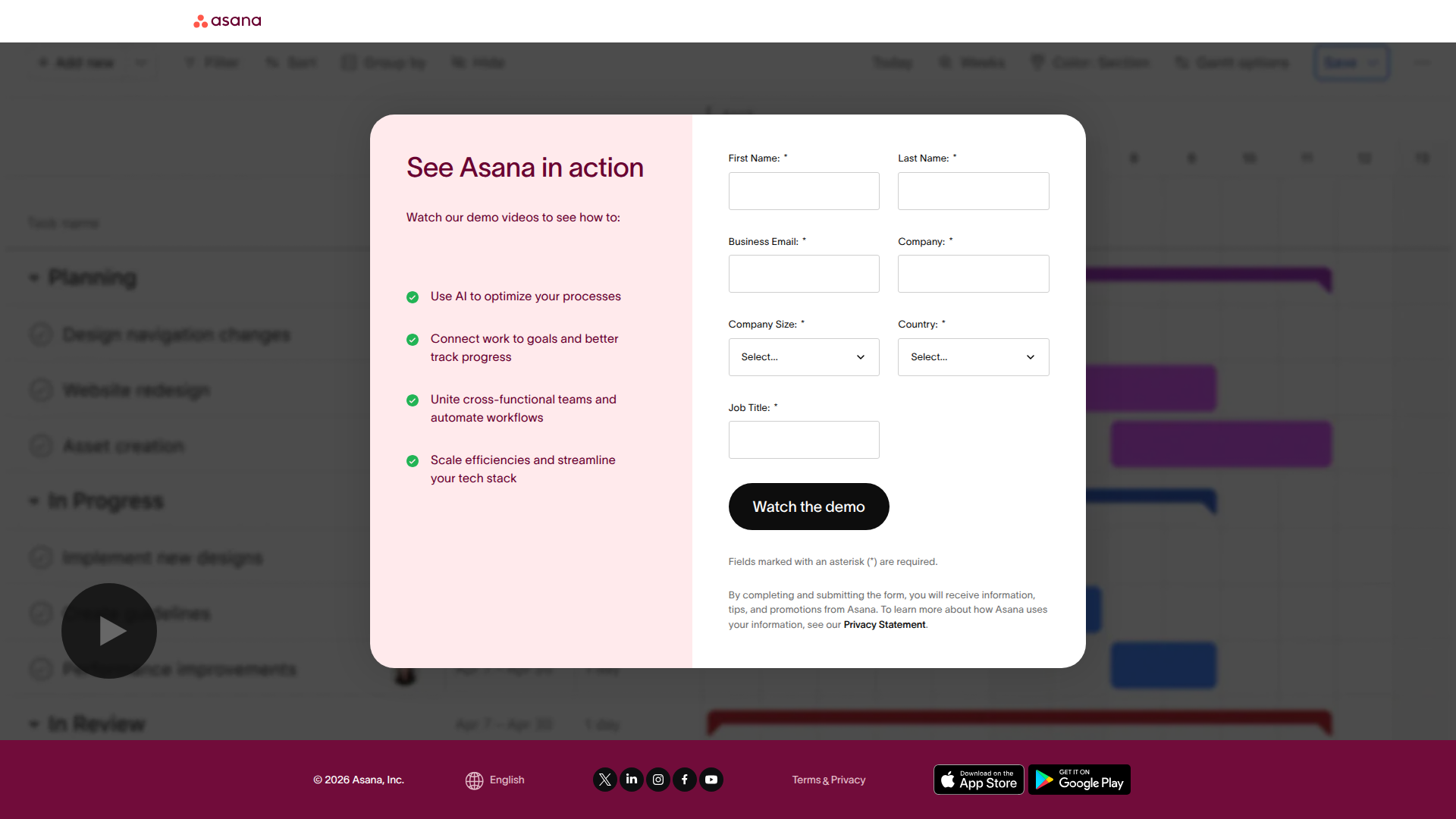 asana modal screenshot
