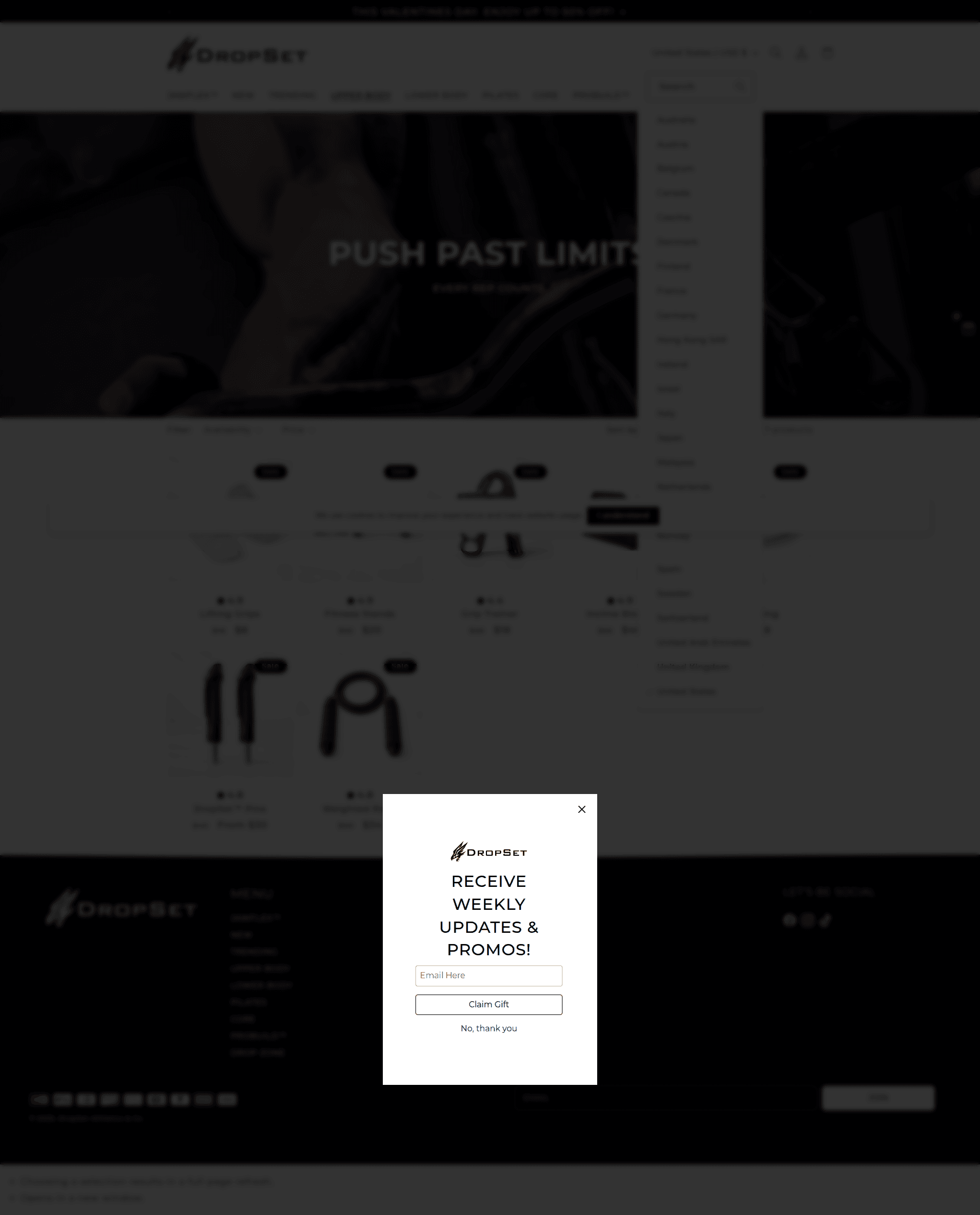 dropset modal screenshot