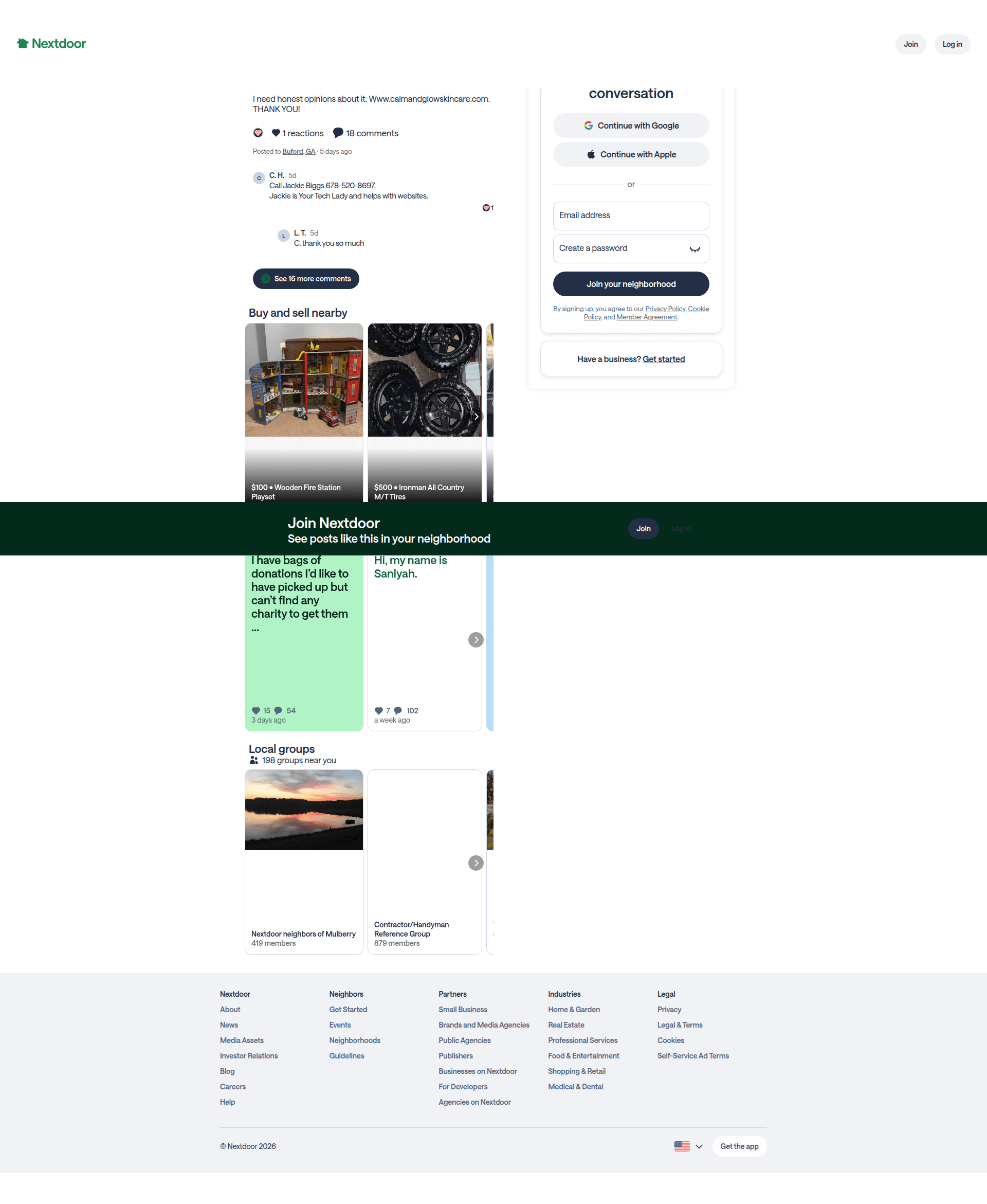 nextdoor modal screenshot