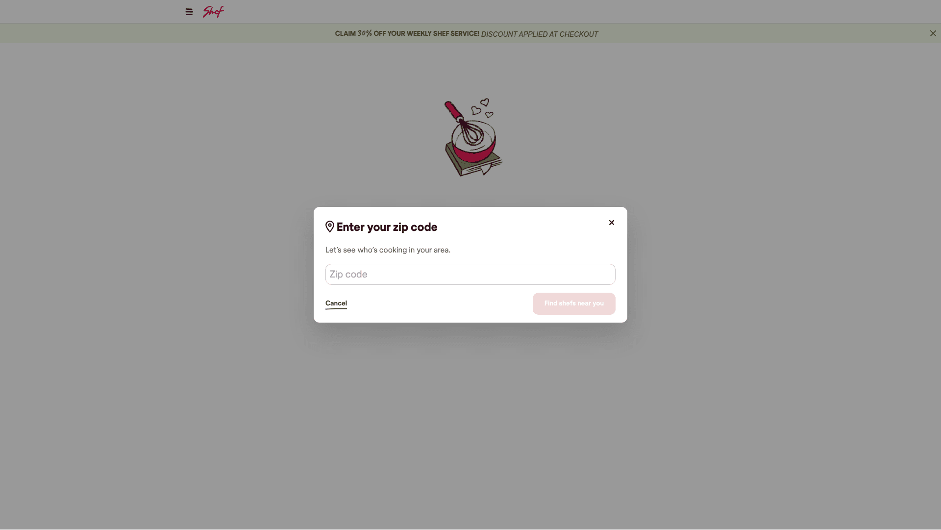 shef modal screenshot