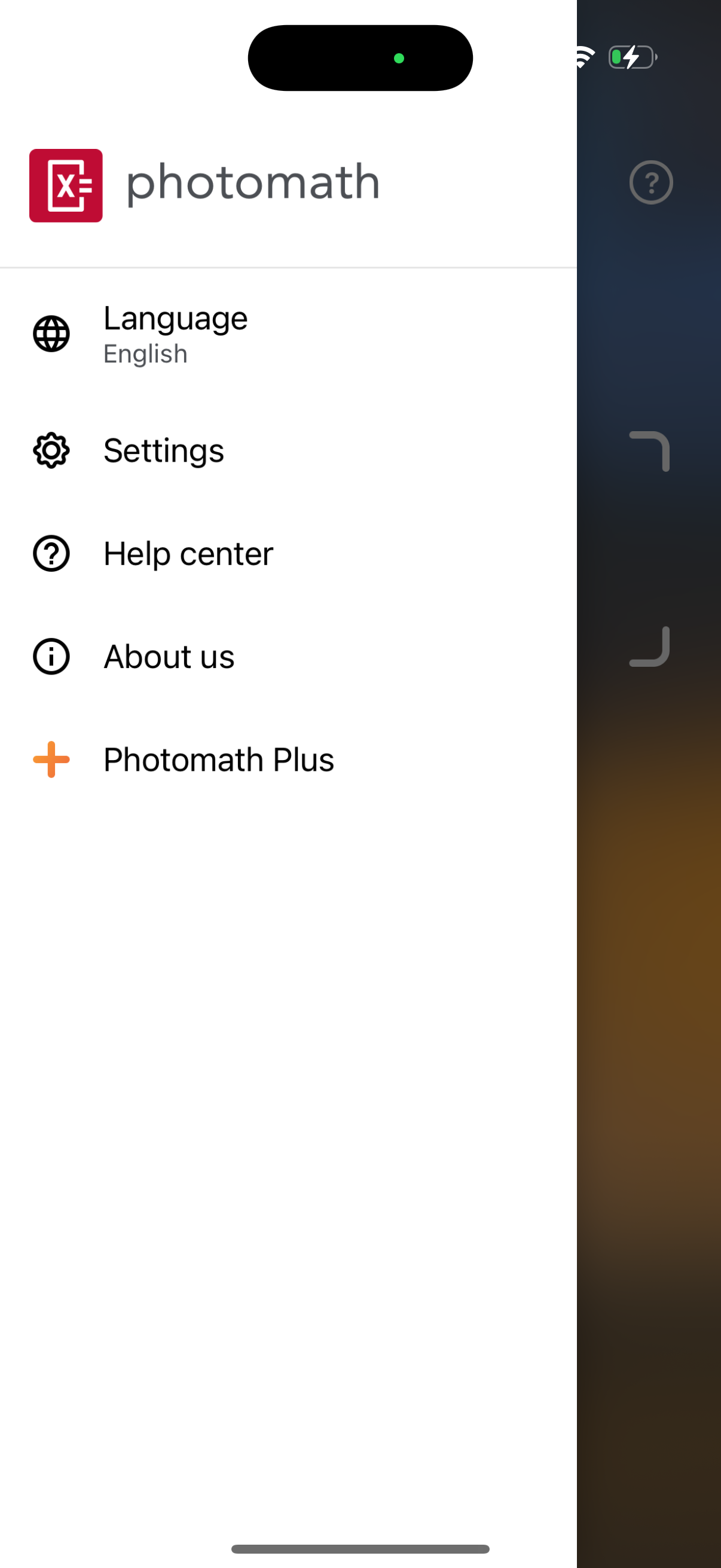 photomath navigation screenshot