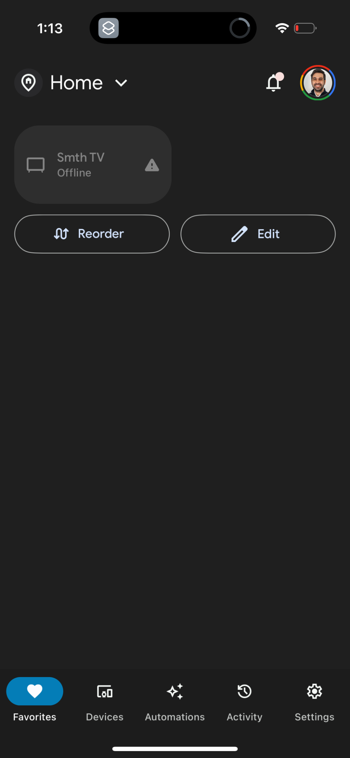 google-home navigation screenshot