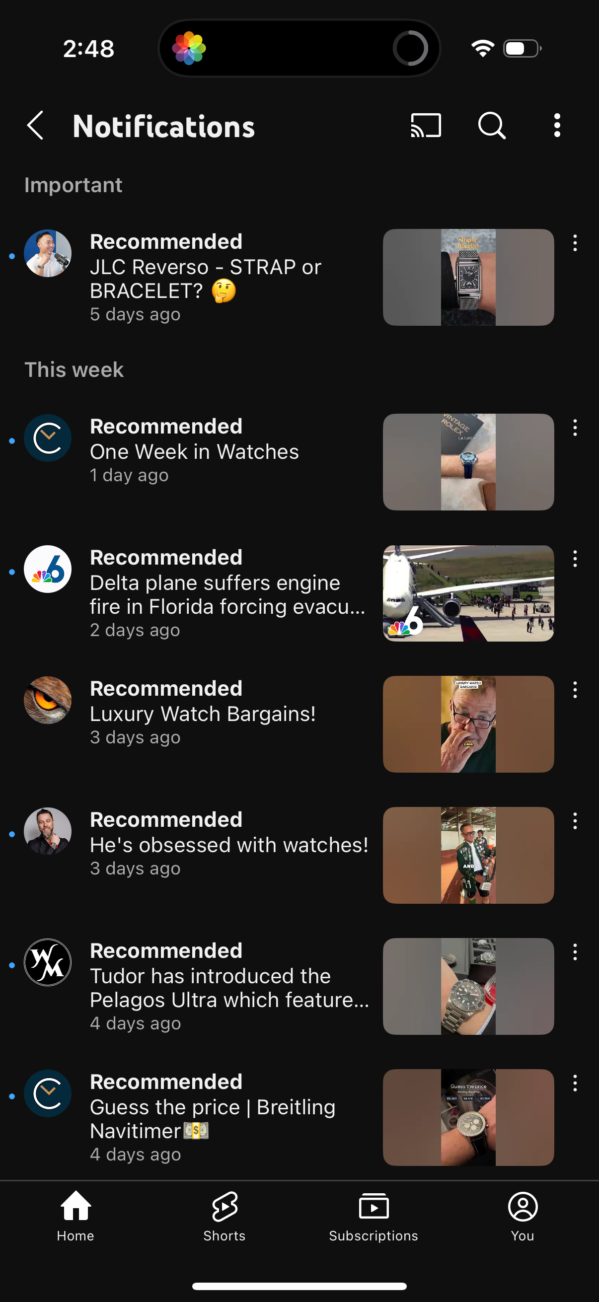 youtube navigation screenshot