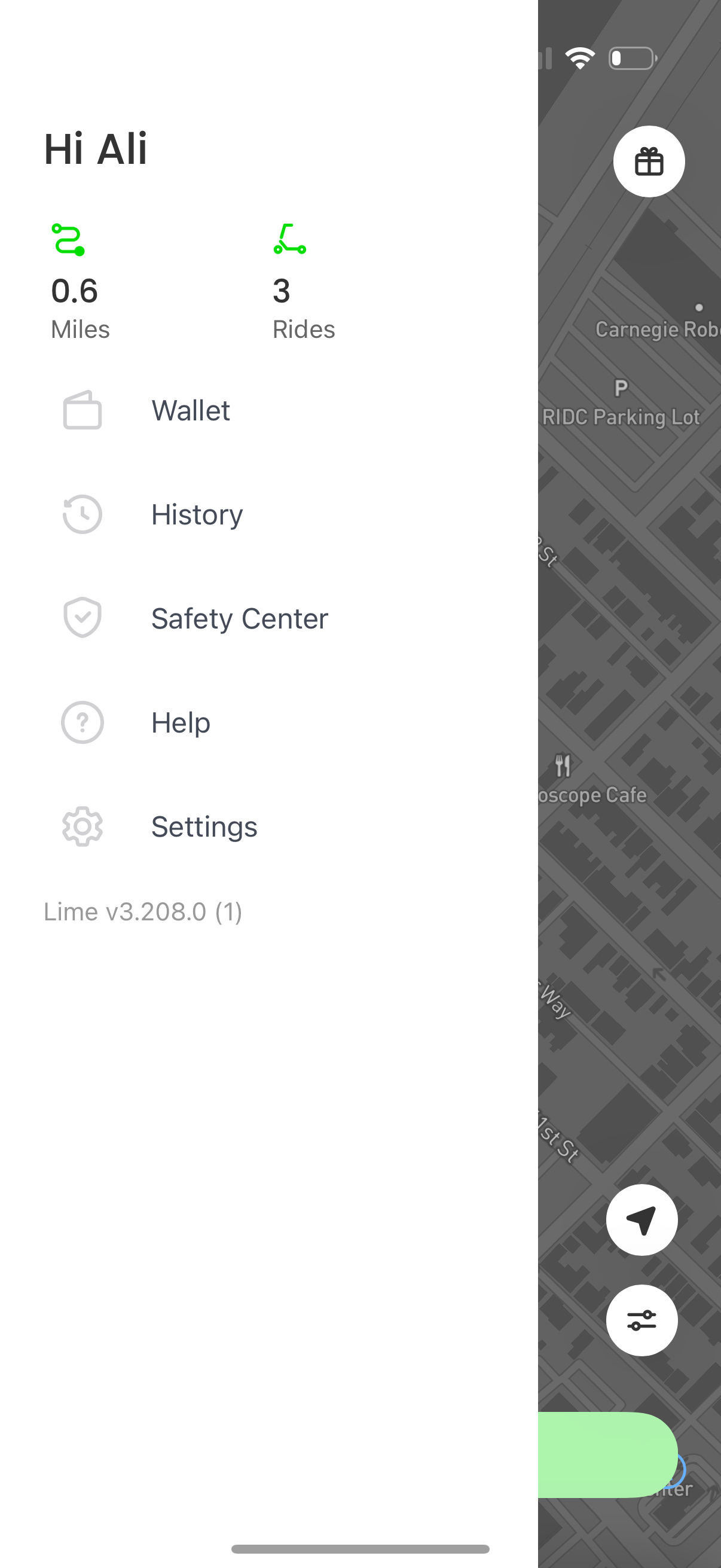 lime navigation screenshot