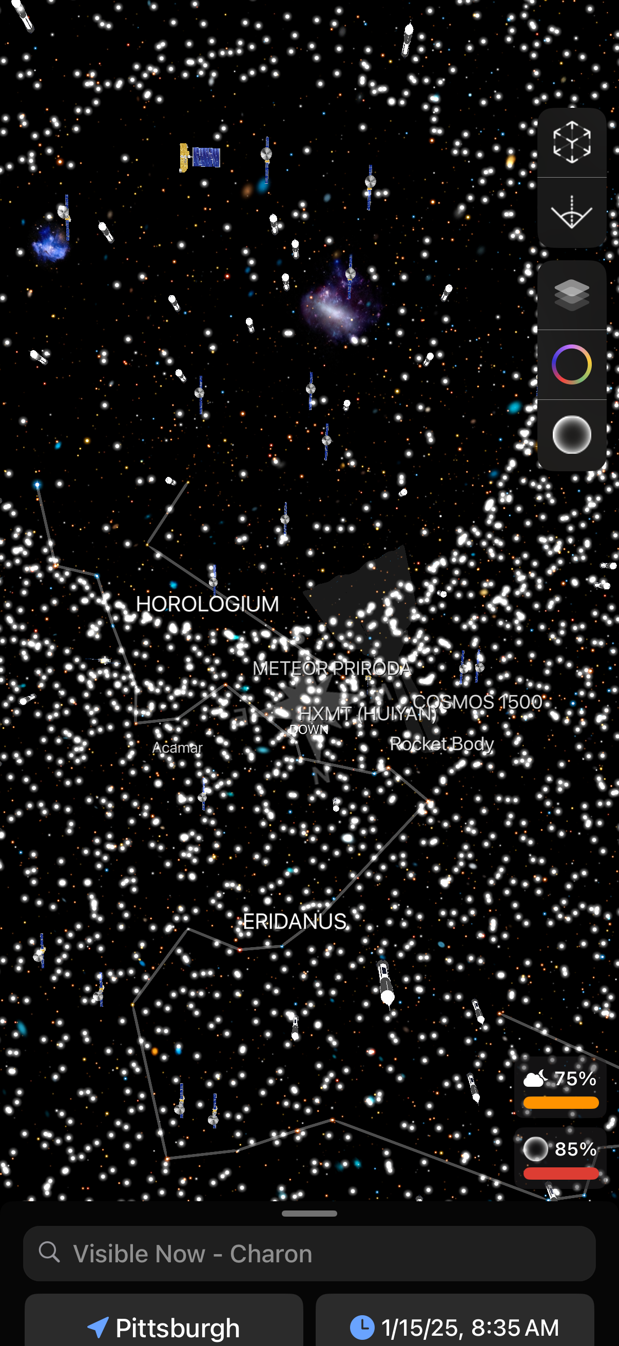 night-sky navigation screenshot