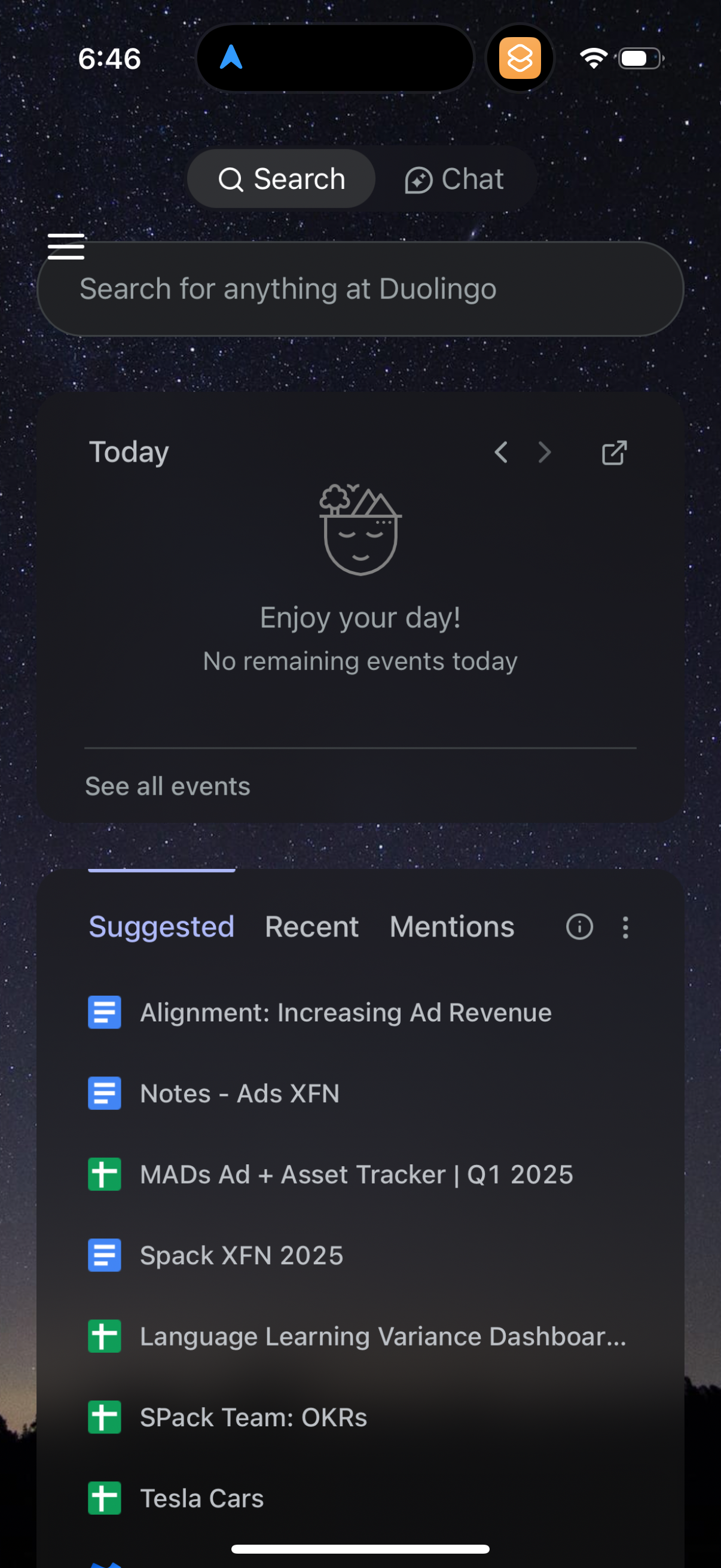 glean navigation screenshot