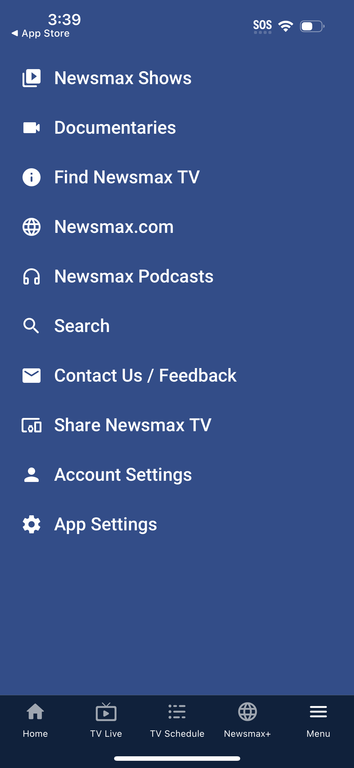 newsmax navigation screenshot
