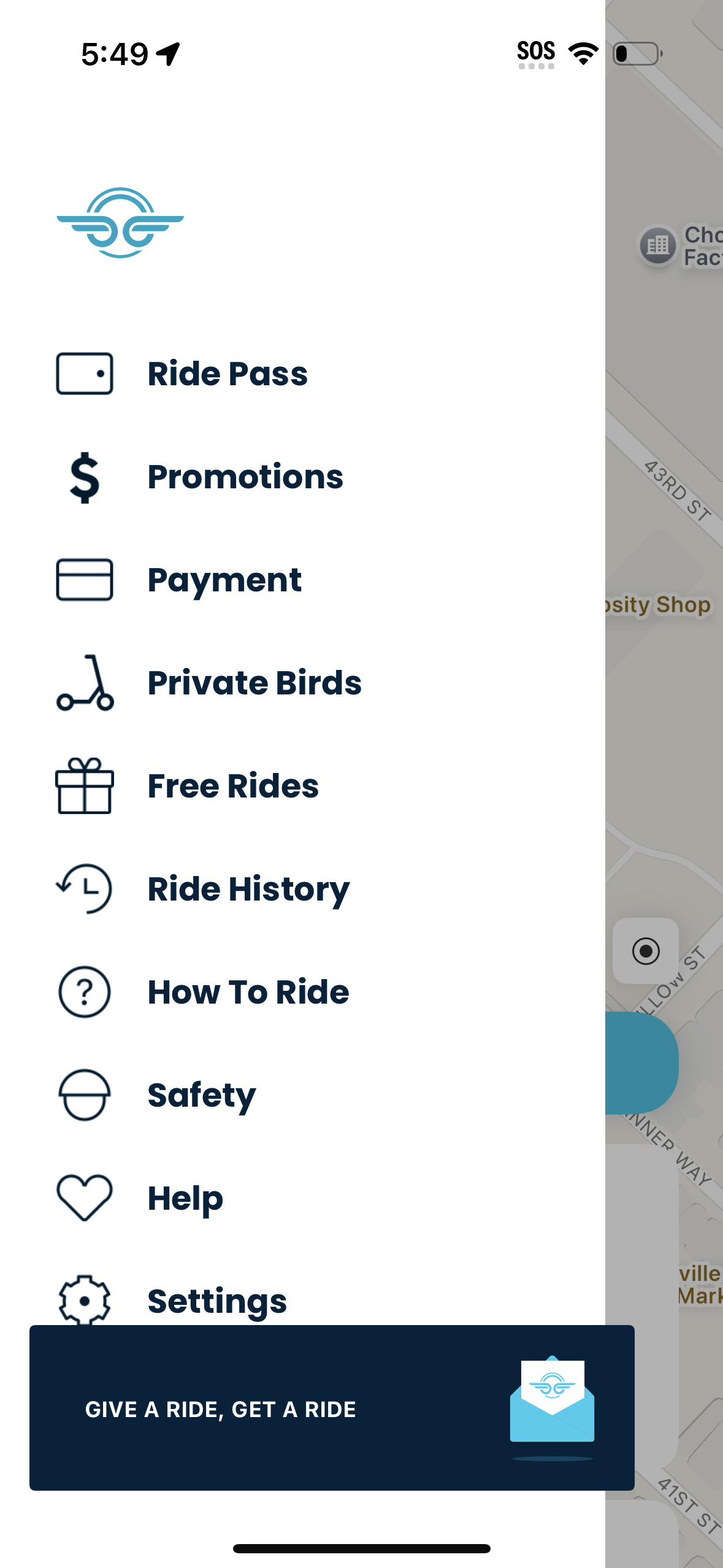 bird navigation screenshot