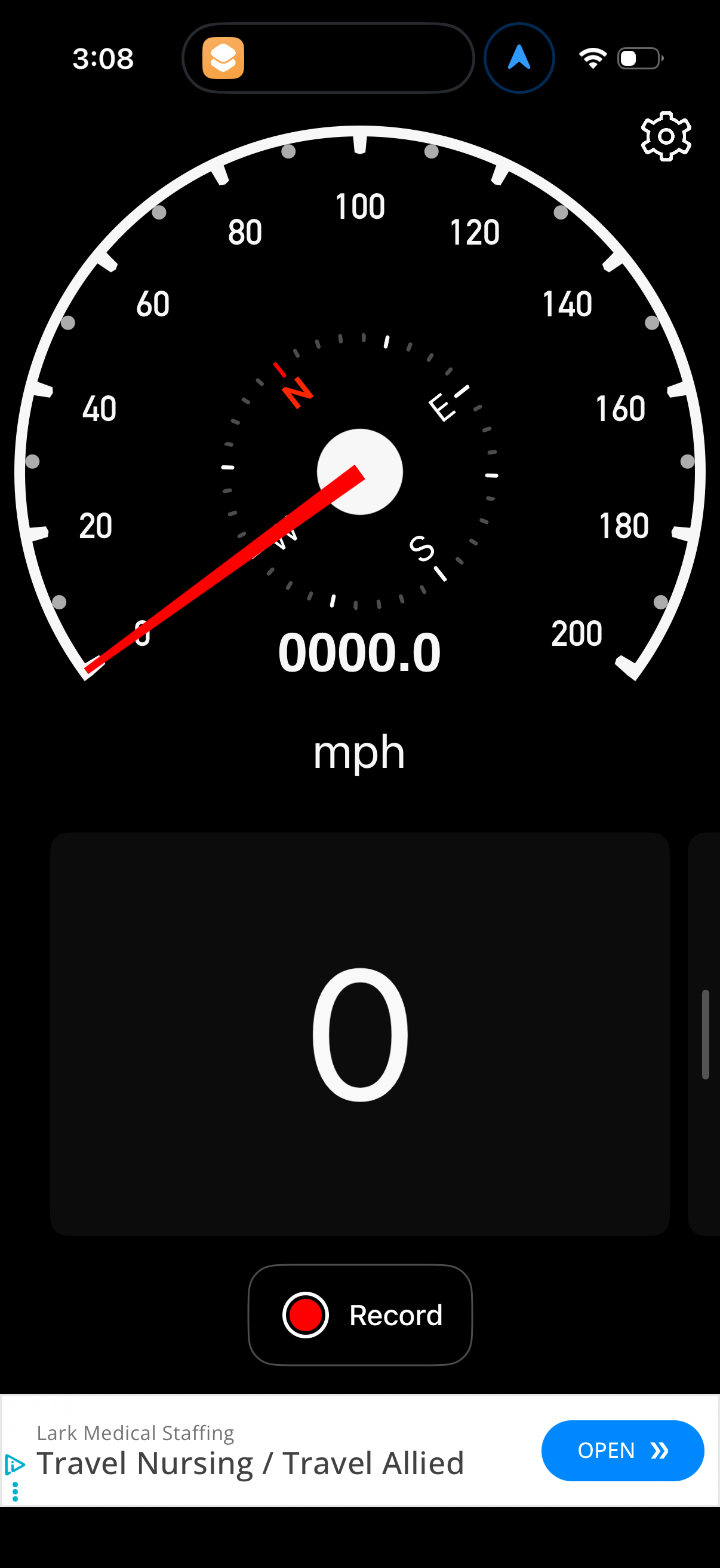 speedometer navigation screenshot