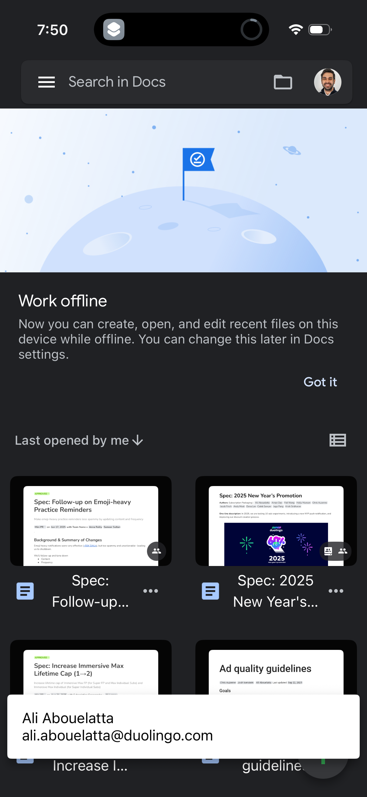 google-docs navigation screenshot