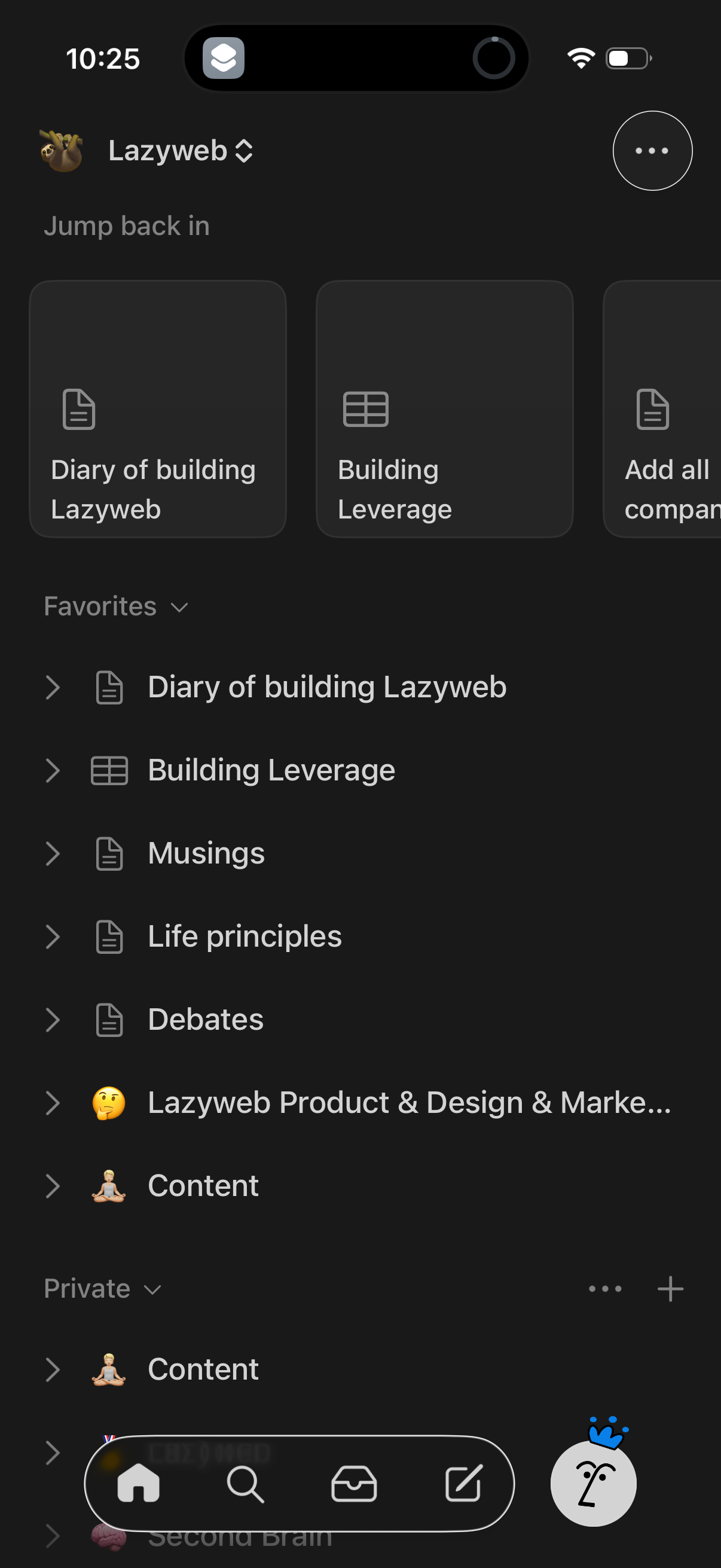 notion navigation screenshot