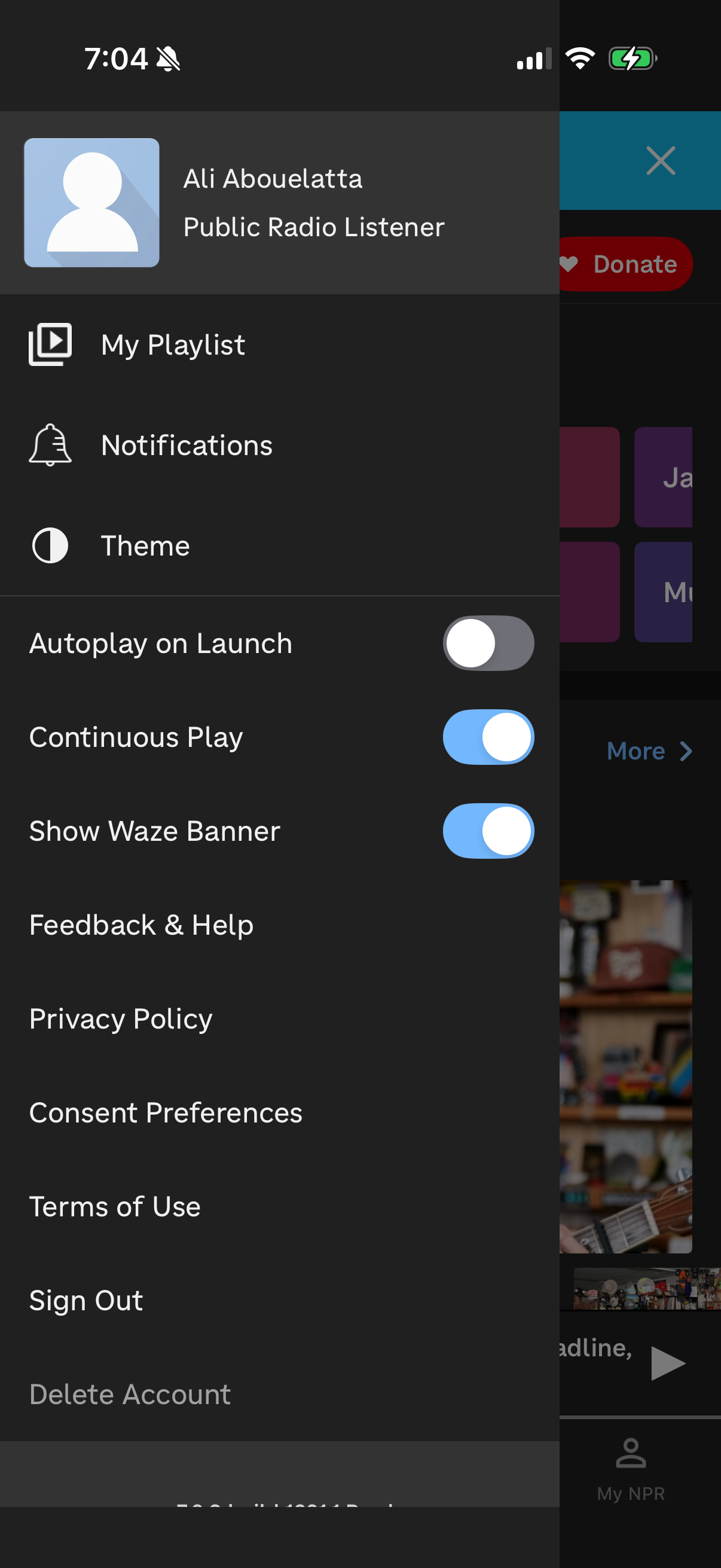 npr navigation screenshot