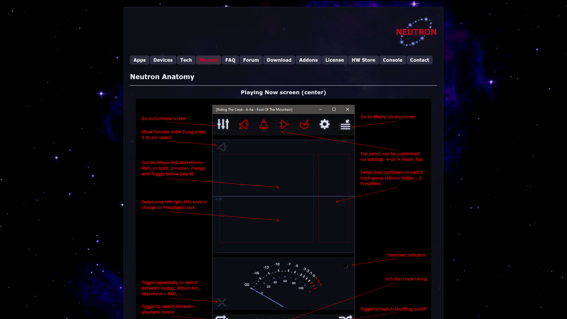 music-player-neutron navigation screenshot