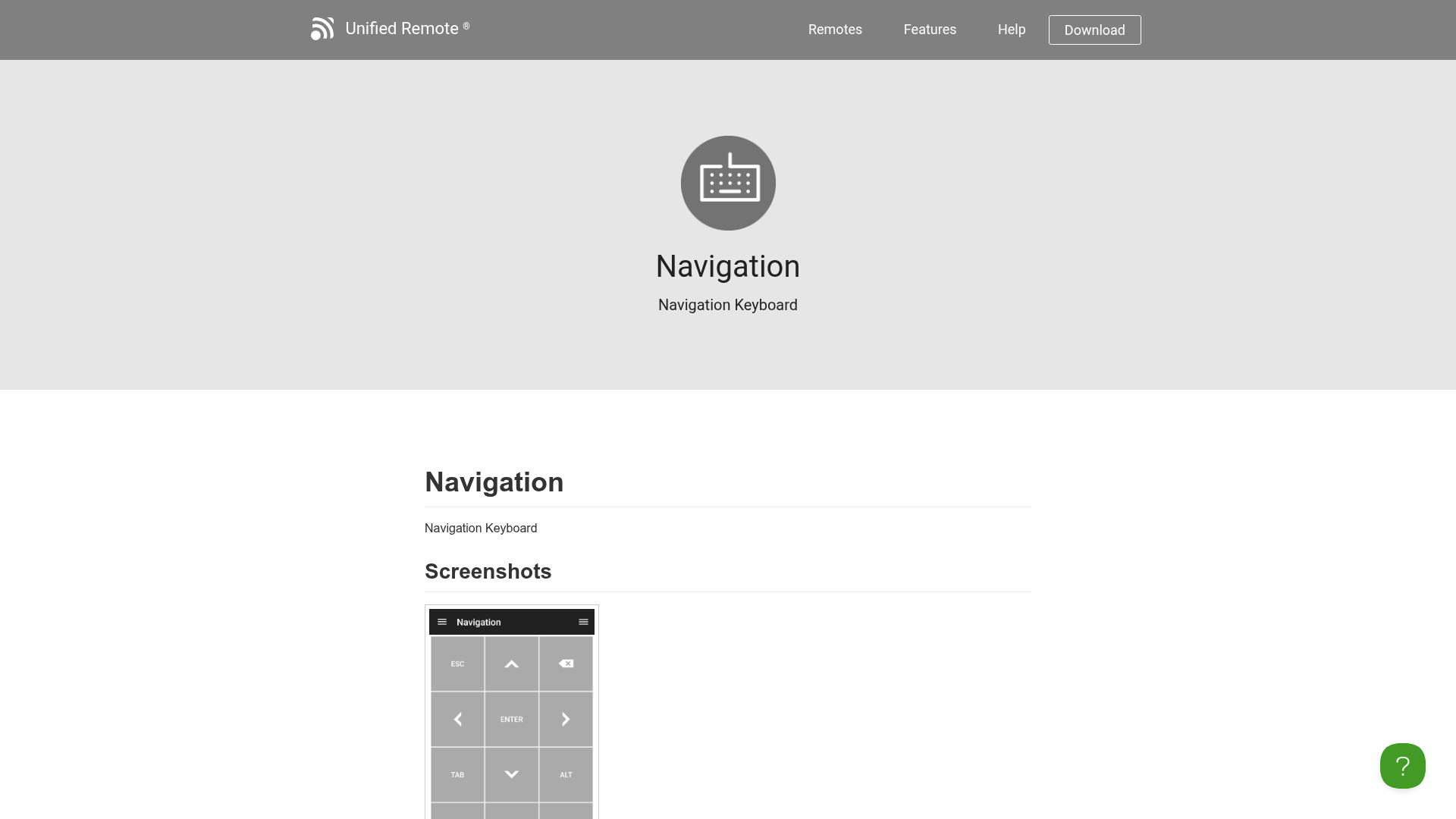 unified-remote navigation screenshot