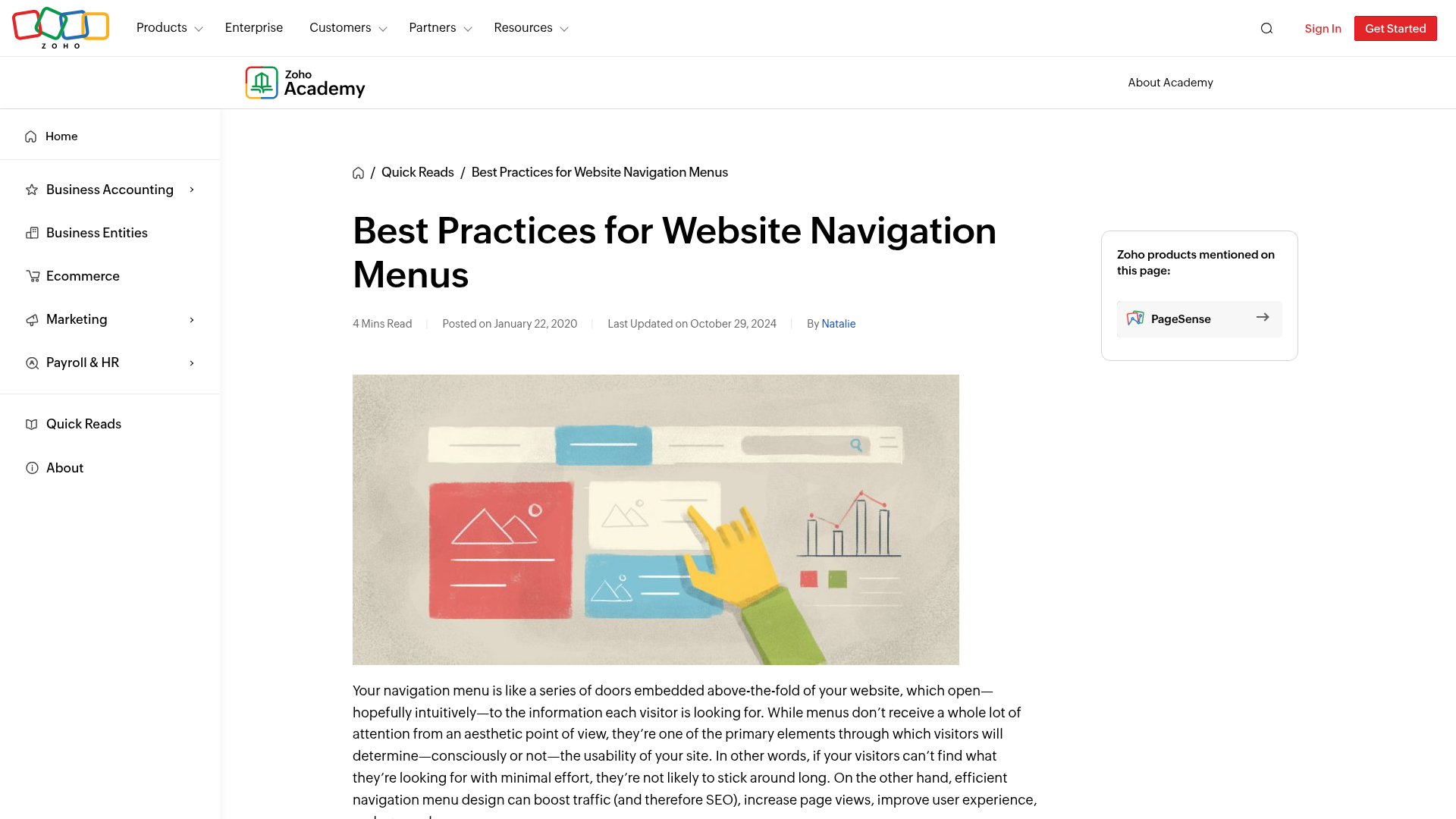 zoho-desk navigation screenshot