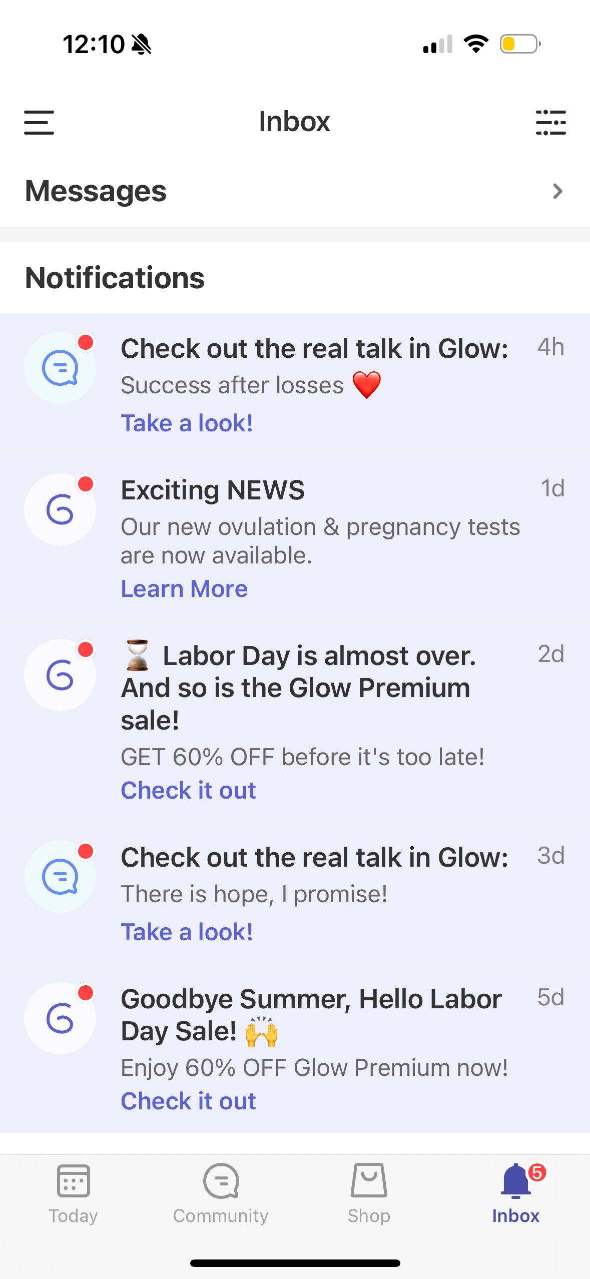 glow notifications screenshot