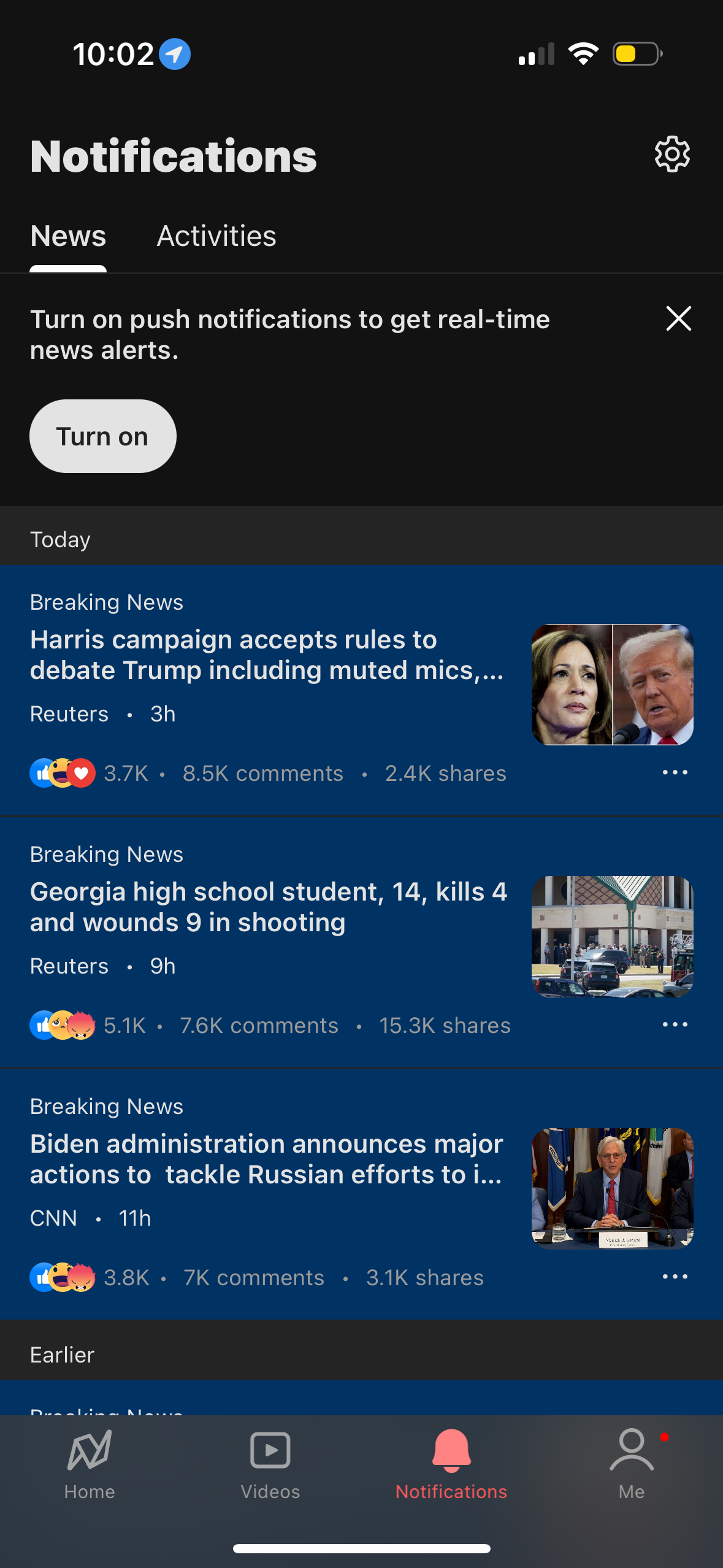 newsbreak notifications screenshot