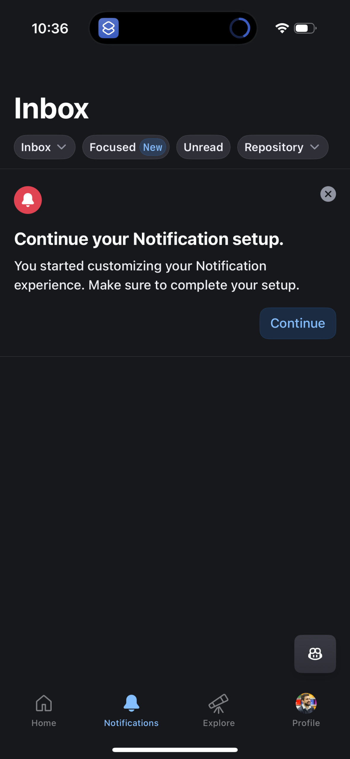 github notifications screenshot