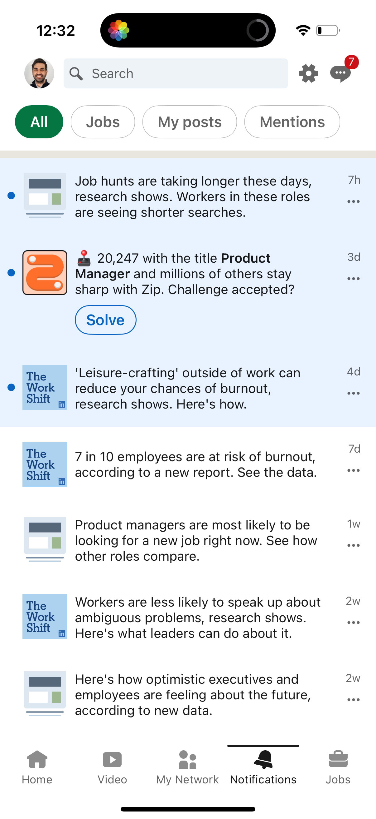 linkedin notifications screenshot
