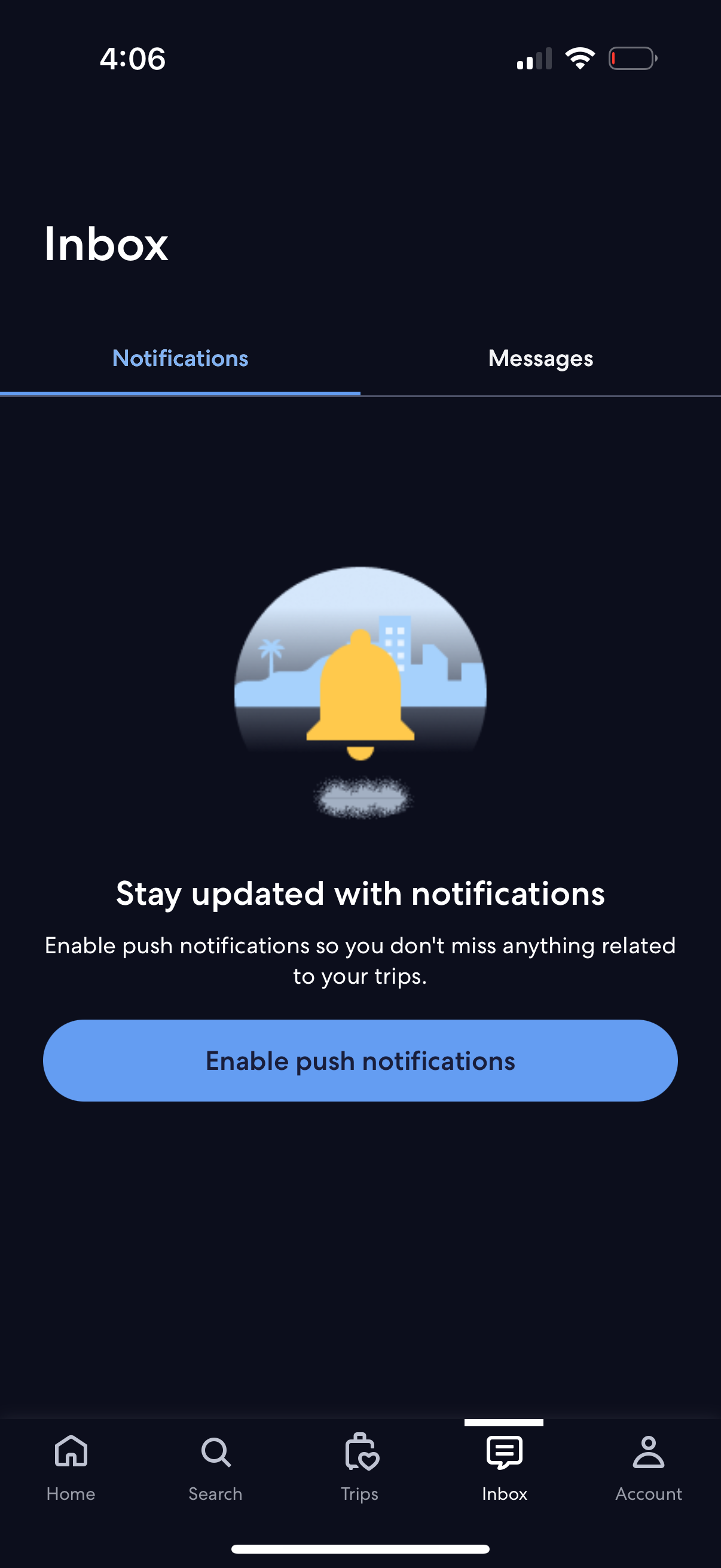 expedia notifications screenshot