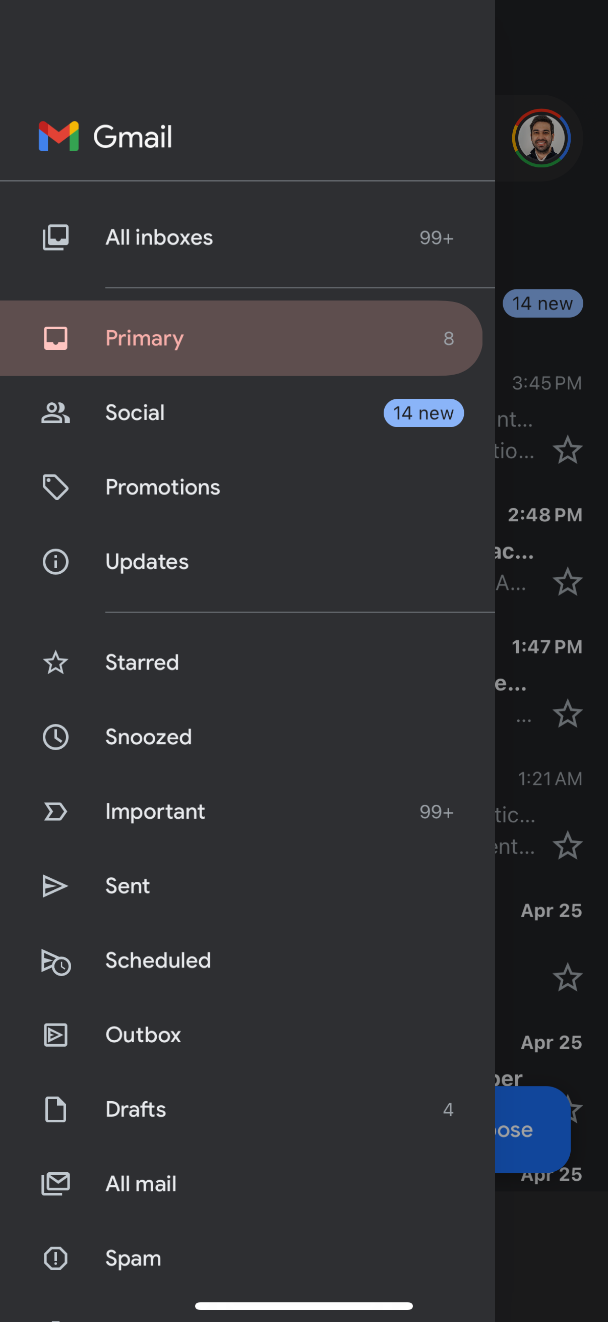 gmail notifications screenshot