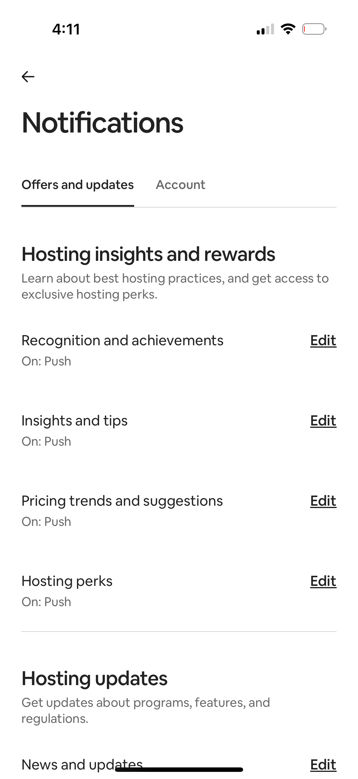 airbnb notifications screenshot
