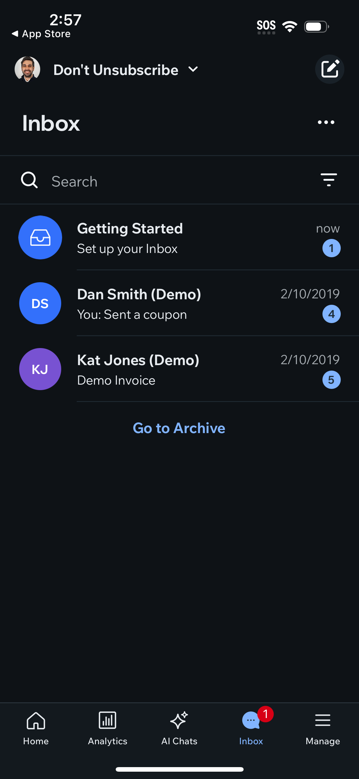 wix notifications screenshot