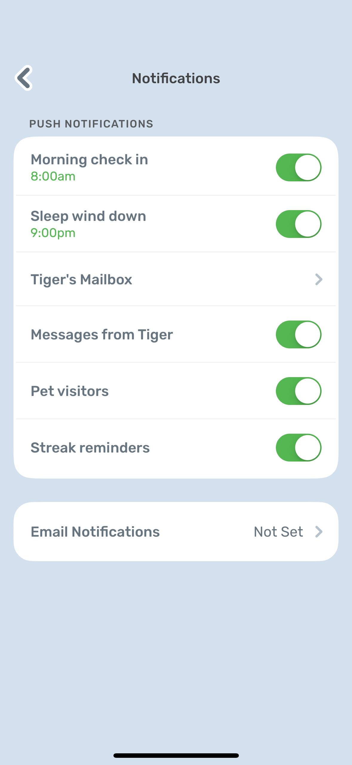 finch notifications screenshot