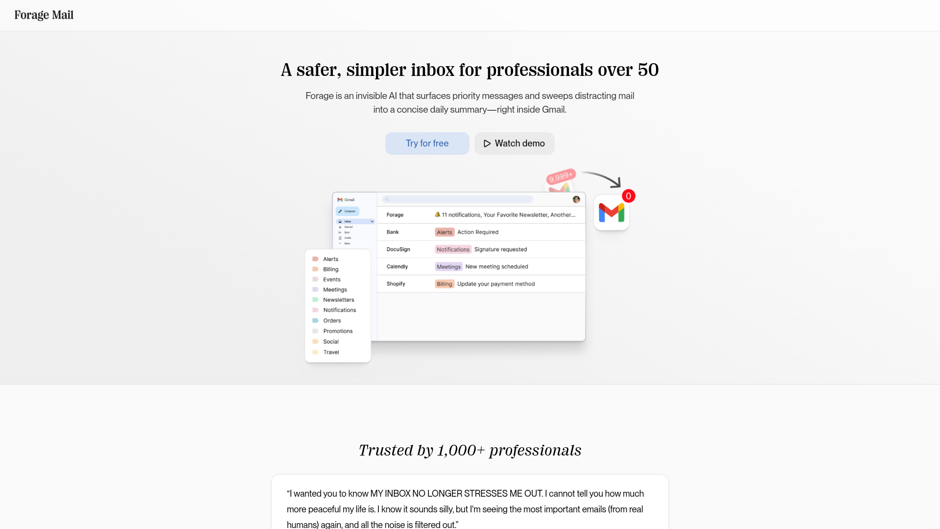 forage-mail notifications screenshot