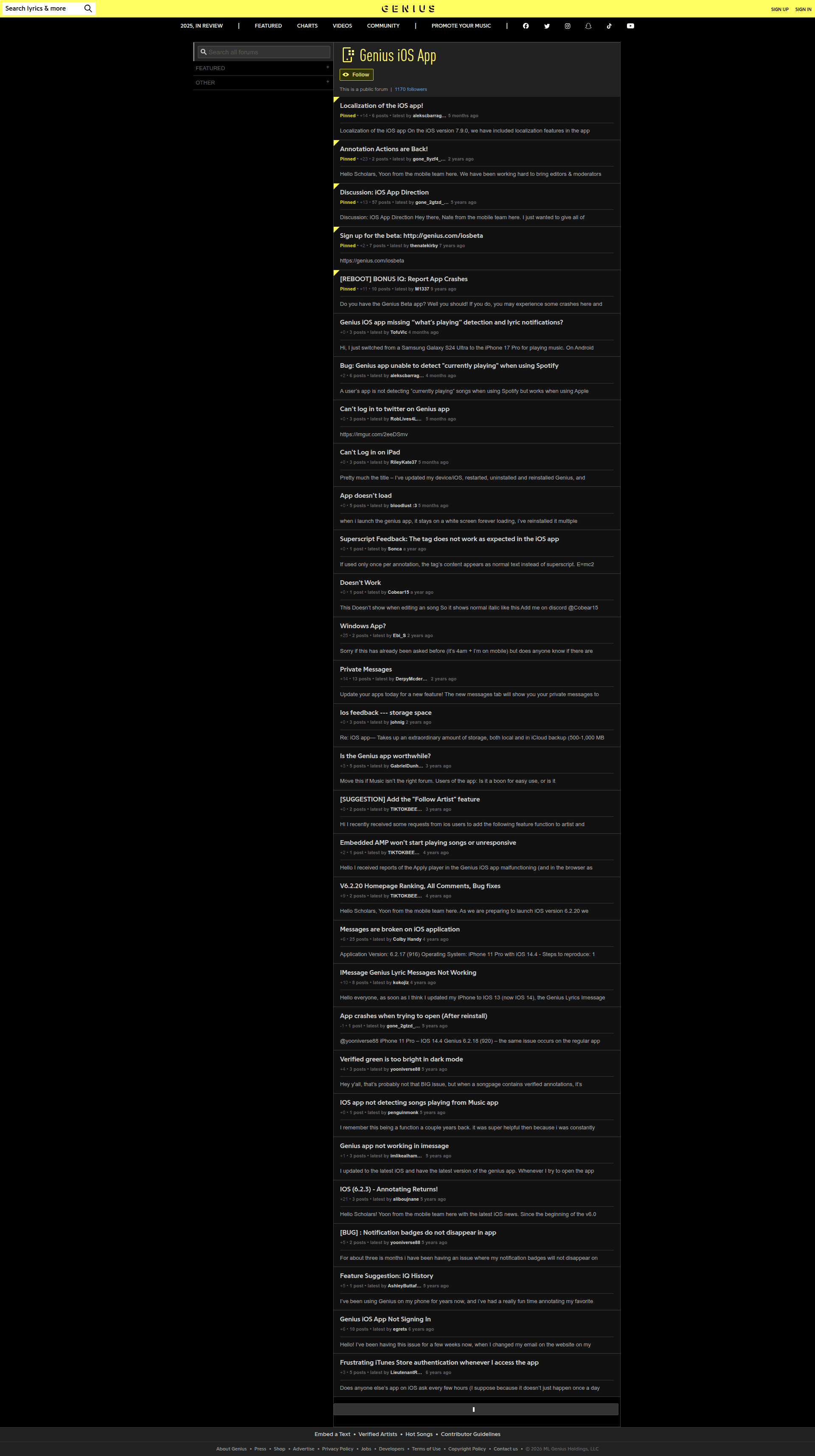 genius notifications screenshot