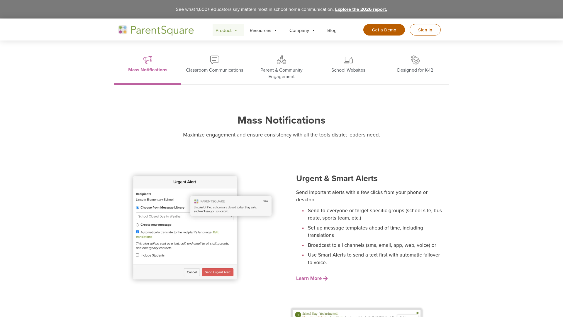parentsquare notifications screenshot