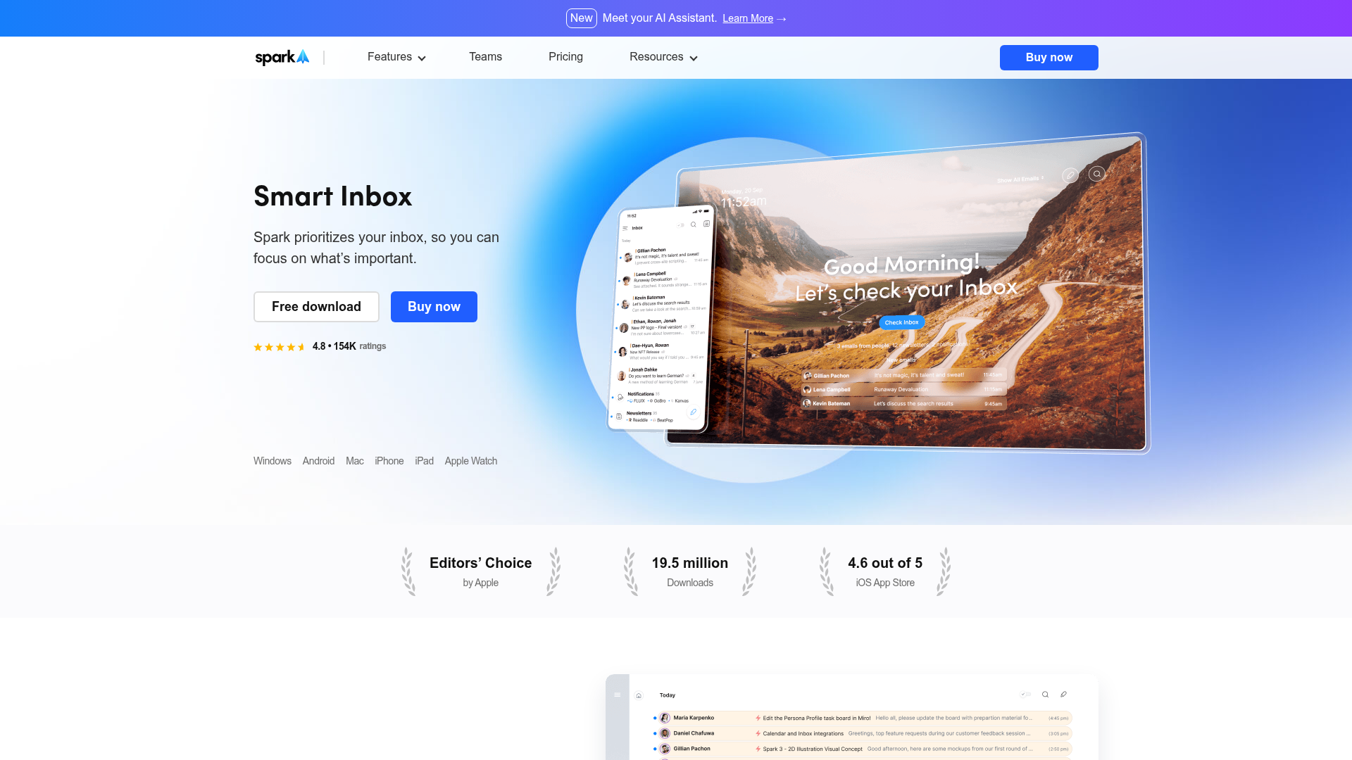 spark-mail notifications screenshot