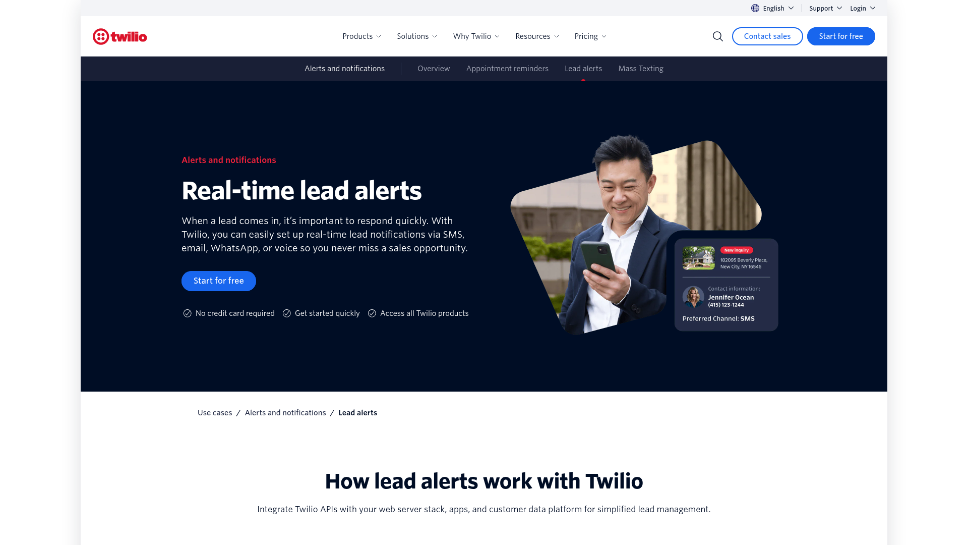 twilio notifications screenshot