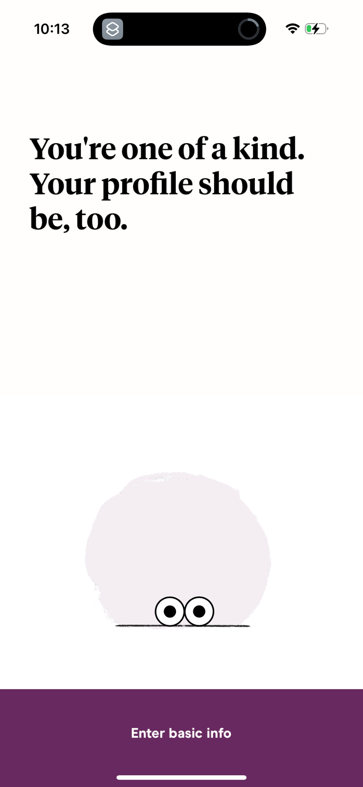 hinge onboarding screenshot