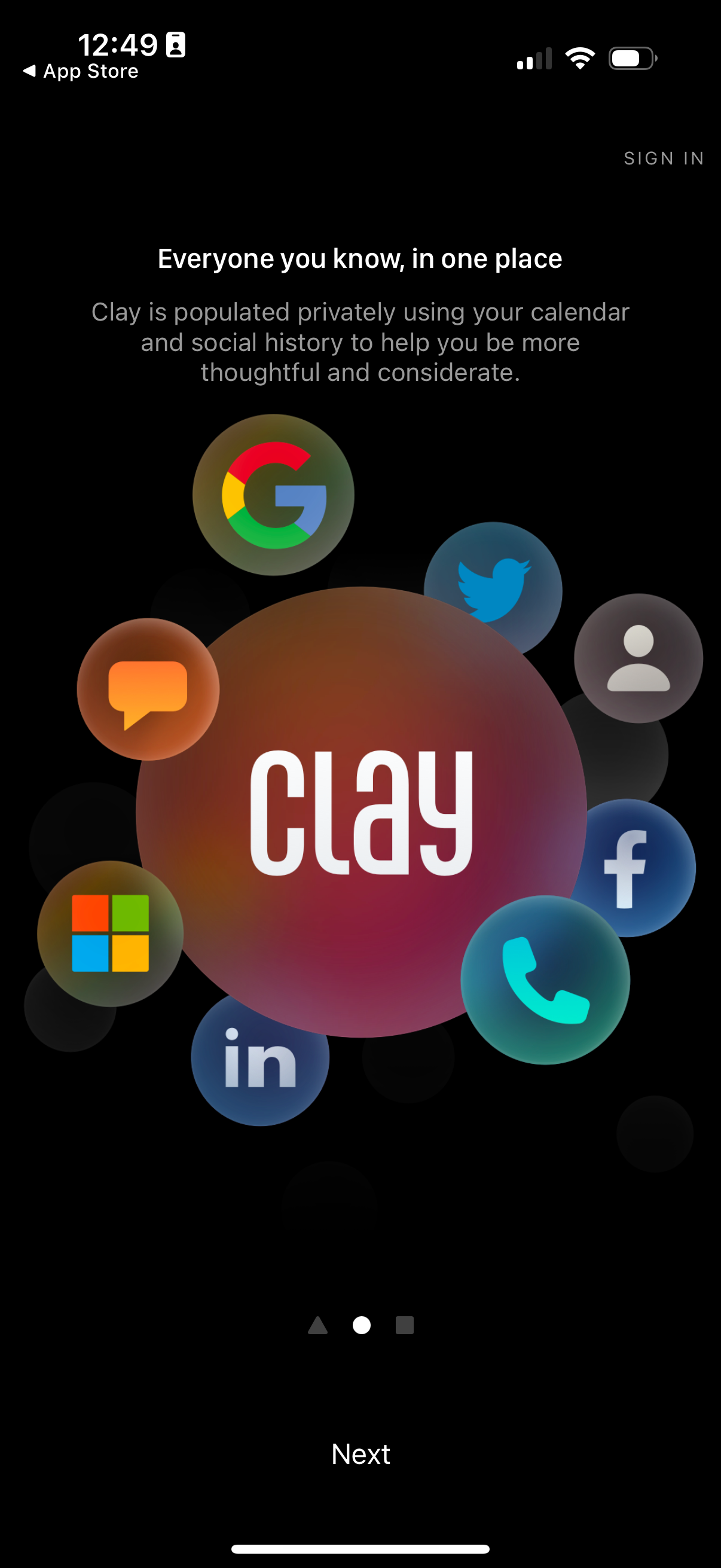 clay onboarding screenshot